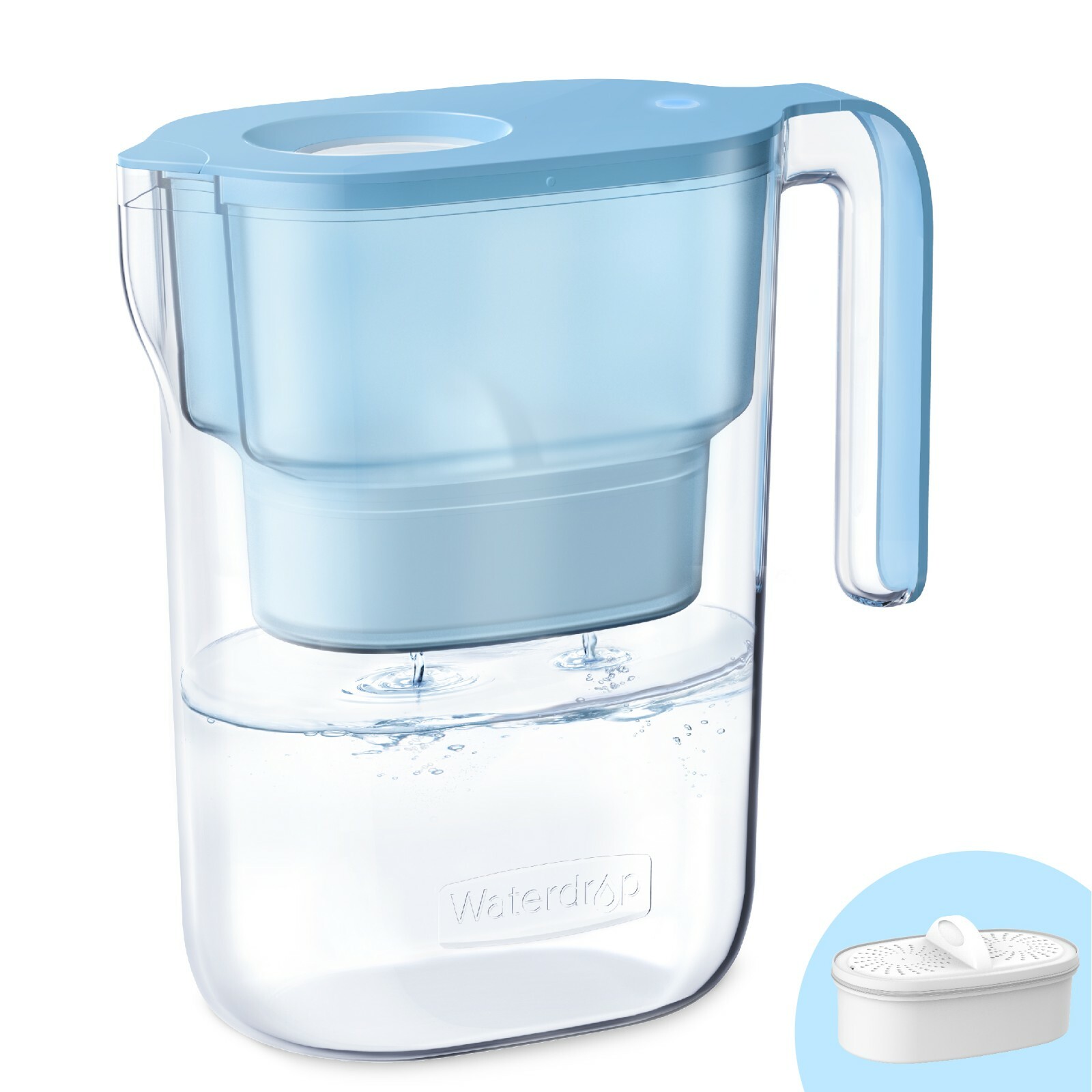 Waterdrop Elfin 5-Cup Water Filter Pitcher, NSF Certified, BPA Free, Blue