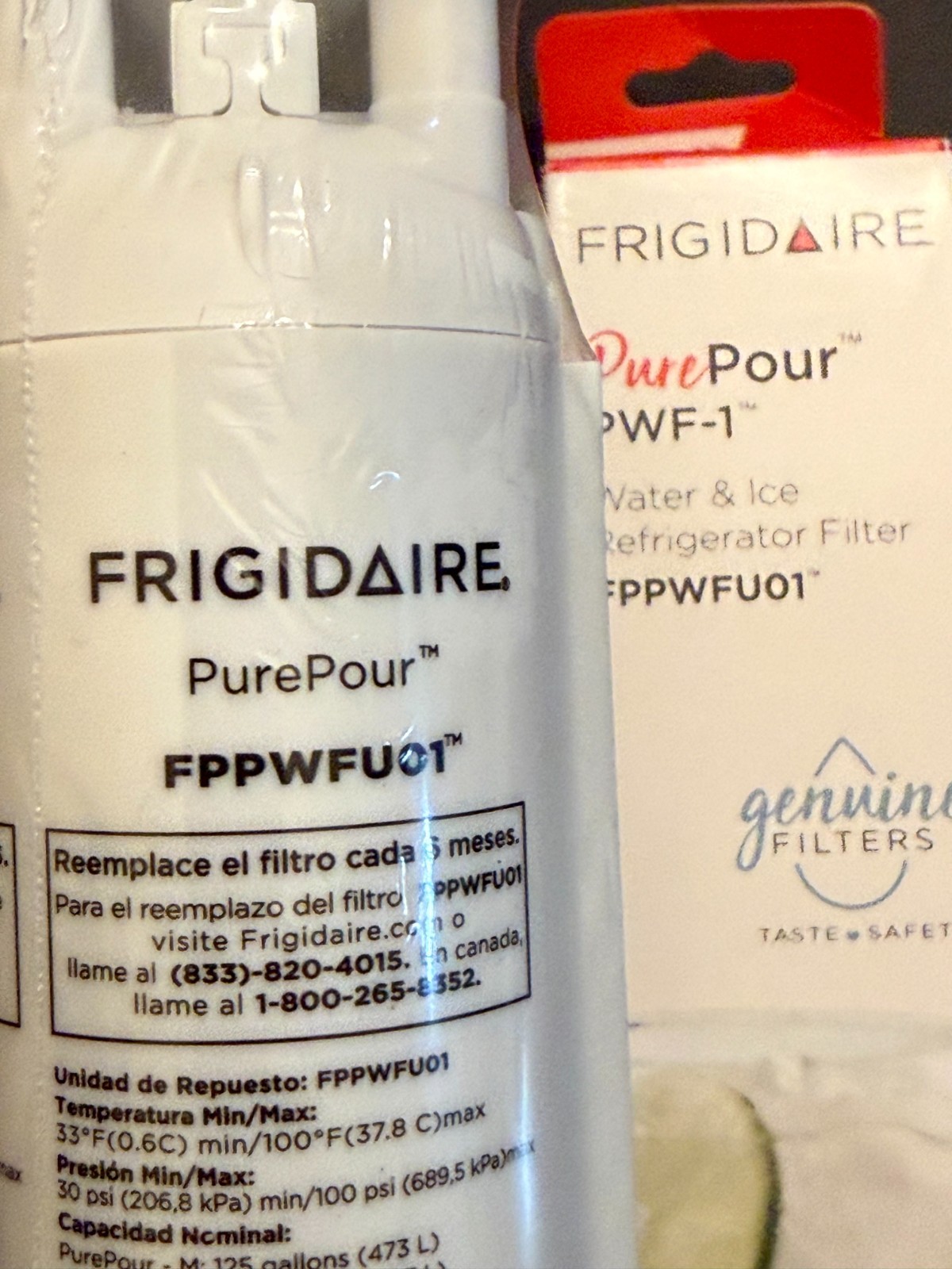 Frigidaire PWF-1 Water Filter TWO PACK PurePour FPPWFU01 Sealed OEM FREE SHIP