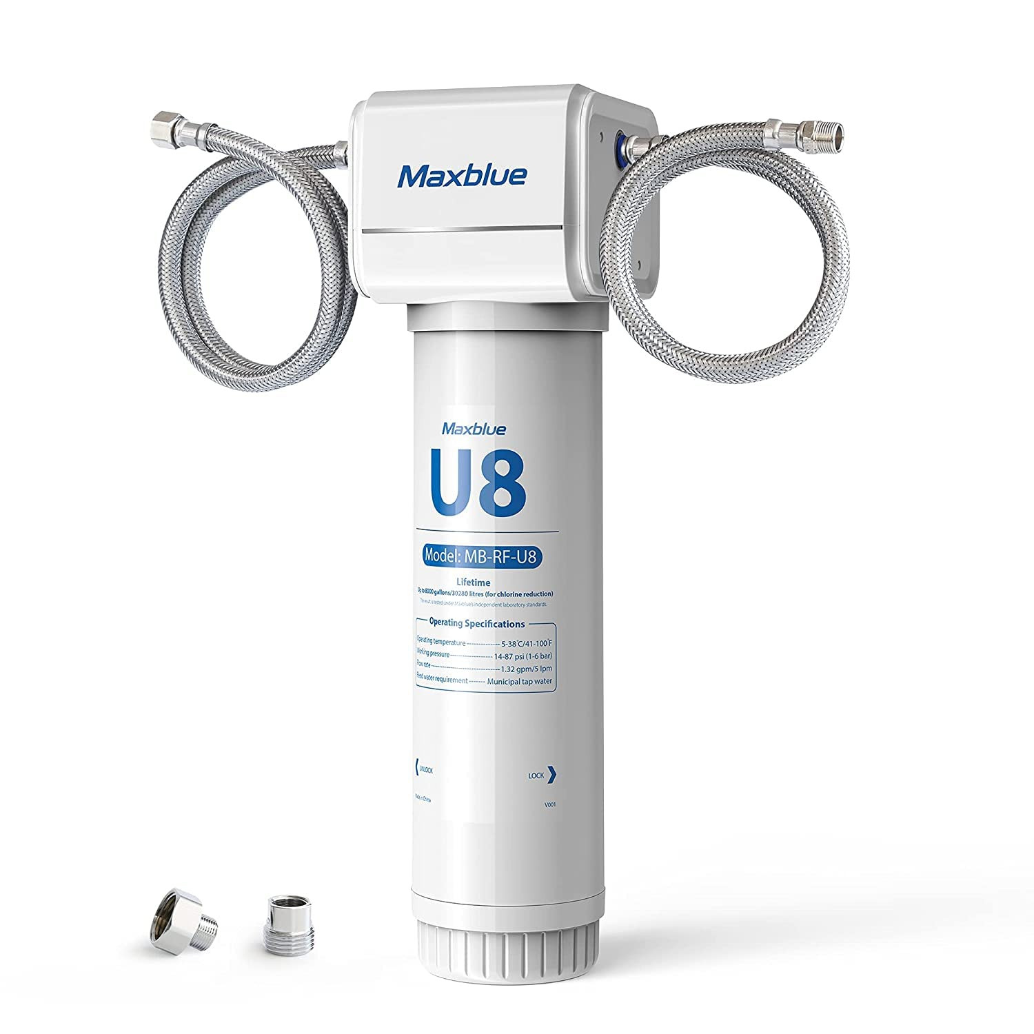U8-ST under Sink Water Filter, 2 Years High Capacity, Reduces Lead, Chlorine, He