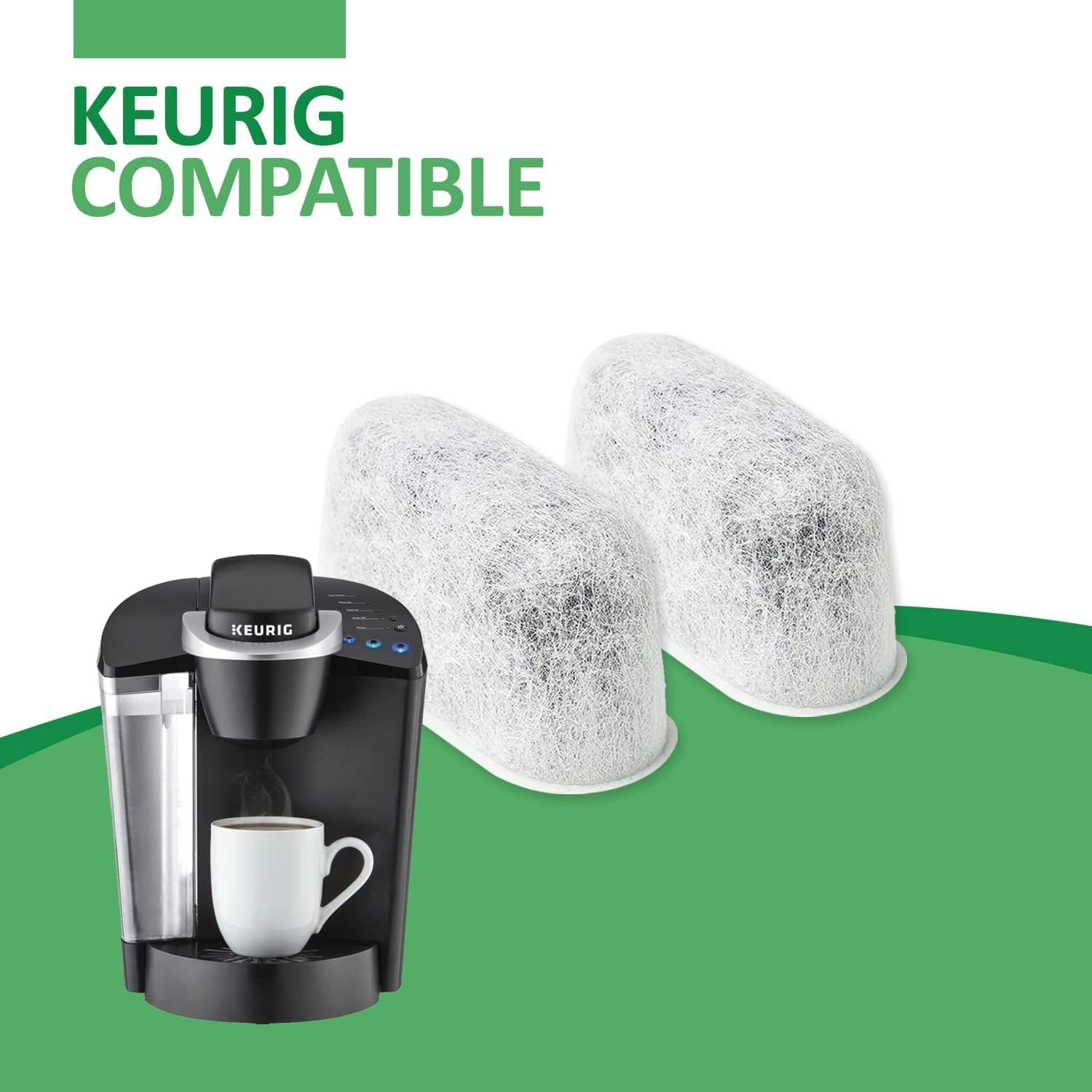 Pack of 12 Replacement Charcoal Water Filters for Keurig and Large, White