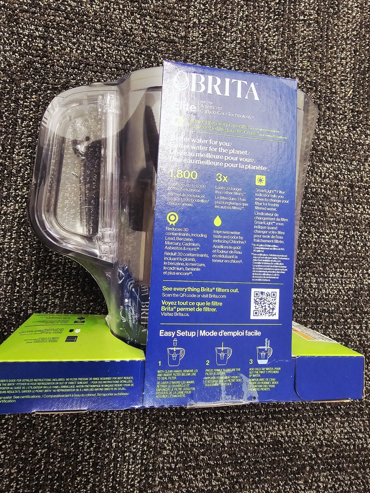 Brita Elite 6 Cup Water Filter Pitcher with Elite Filter Smart