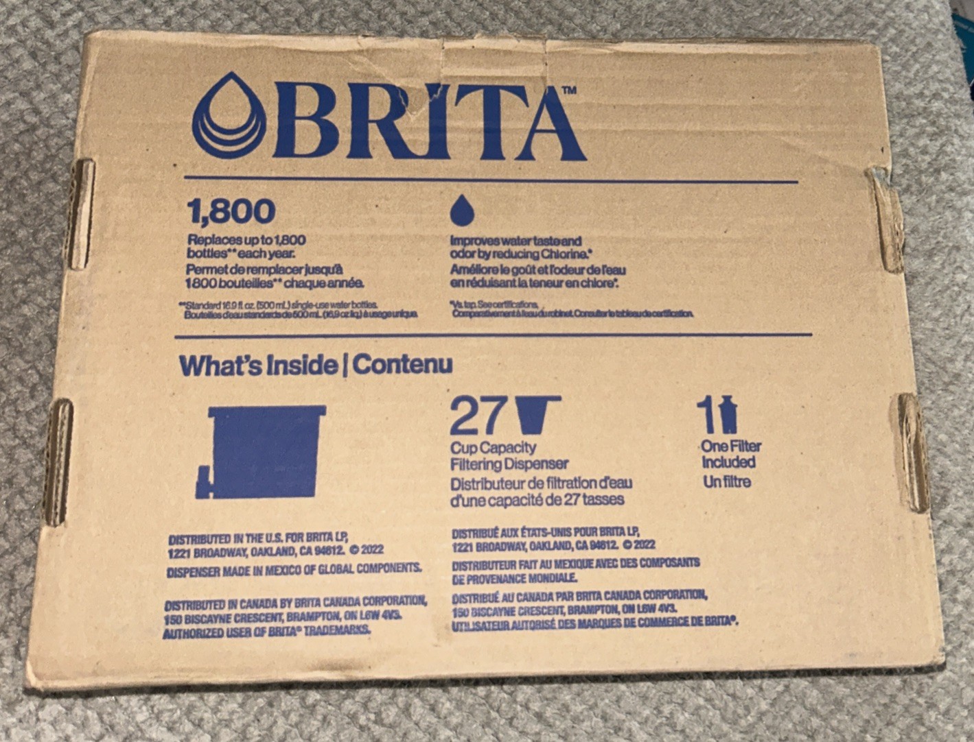 Brita ~ Ultramax ~*27 Cup*~ Filtered Water Dispenser ~ Gray ~ Sealed