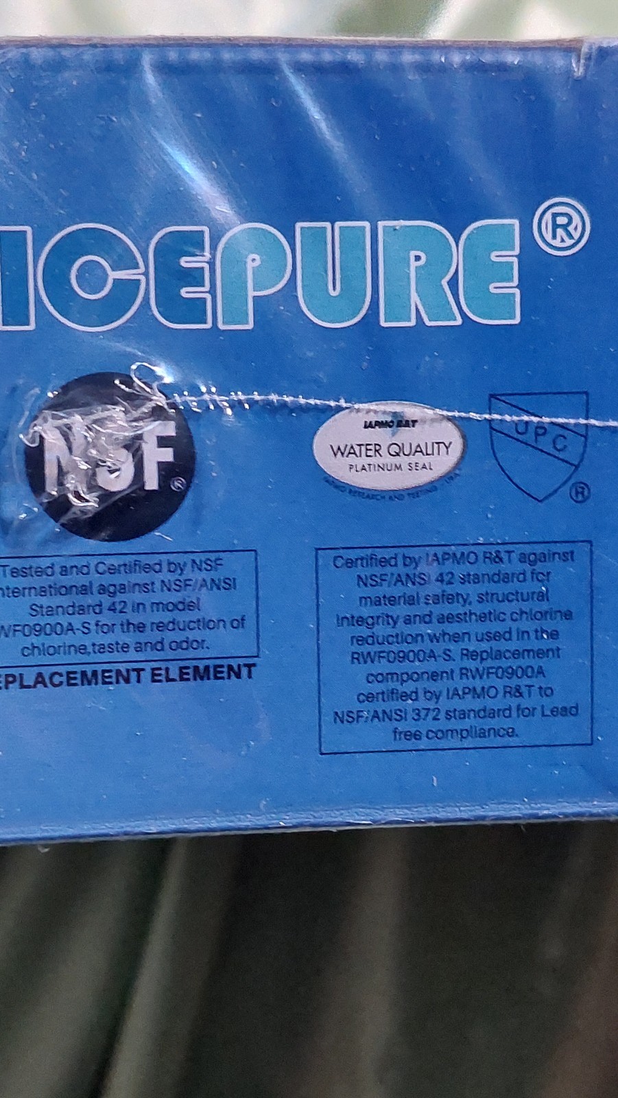 ICEPURE Refrigerator Water Filter RWF0900A Filter New in Box (lot of 3)