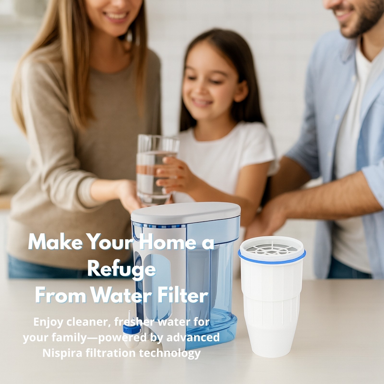 Nispira Water Filter for ZeroWater Pitchers ZR-001 ZR-004 ZR-017 ZP010, 3 Pk
