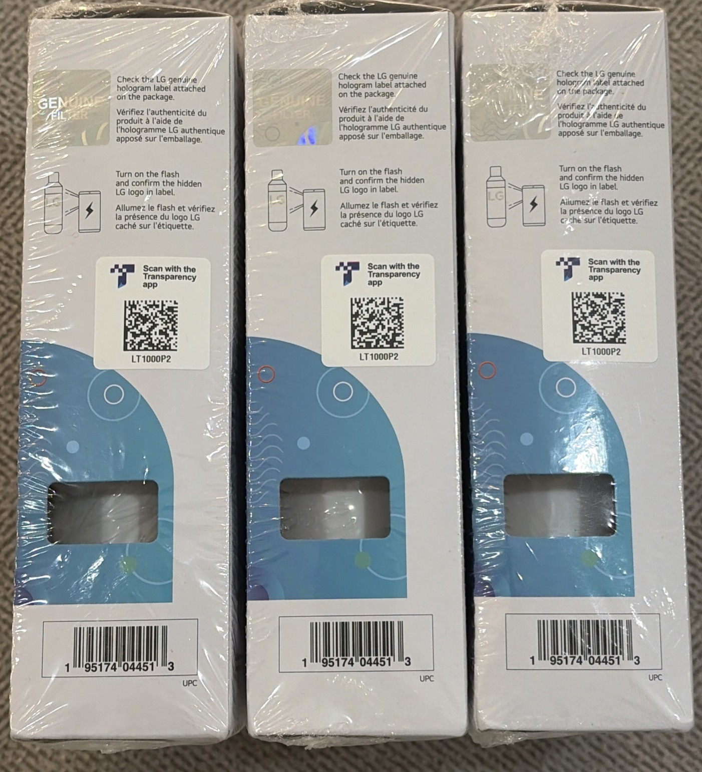 2 Pk X3 (6 Total) Genuine LG LT1000P2 Replacement Water Filters – New, Sealed