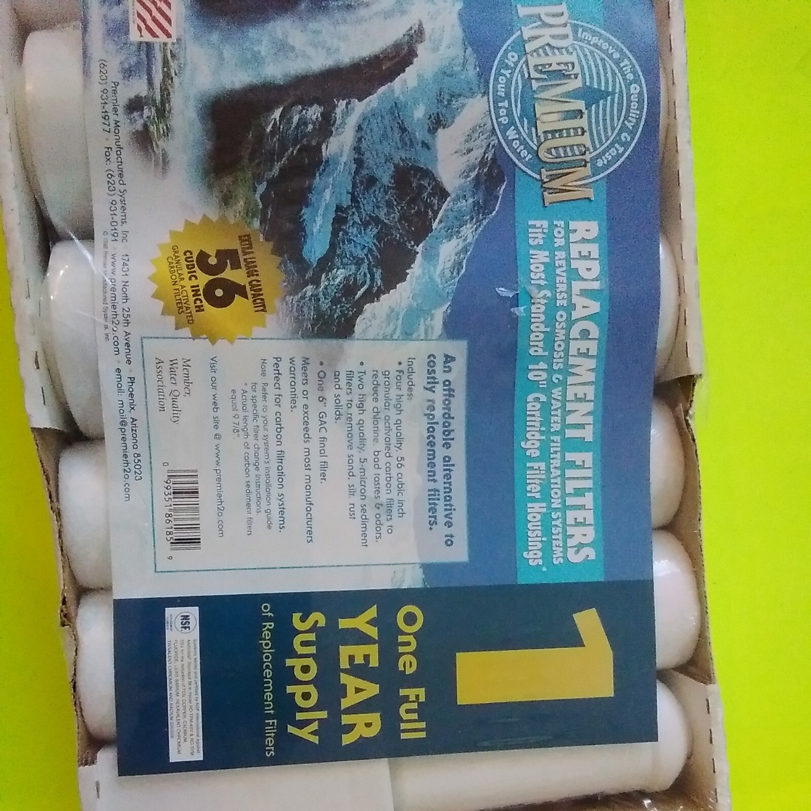 Premier Premium New Pack Replacement Water Filters for Reverse Osmosis 10in.