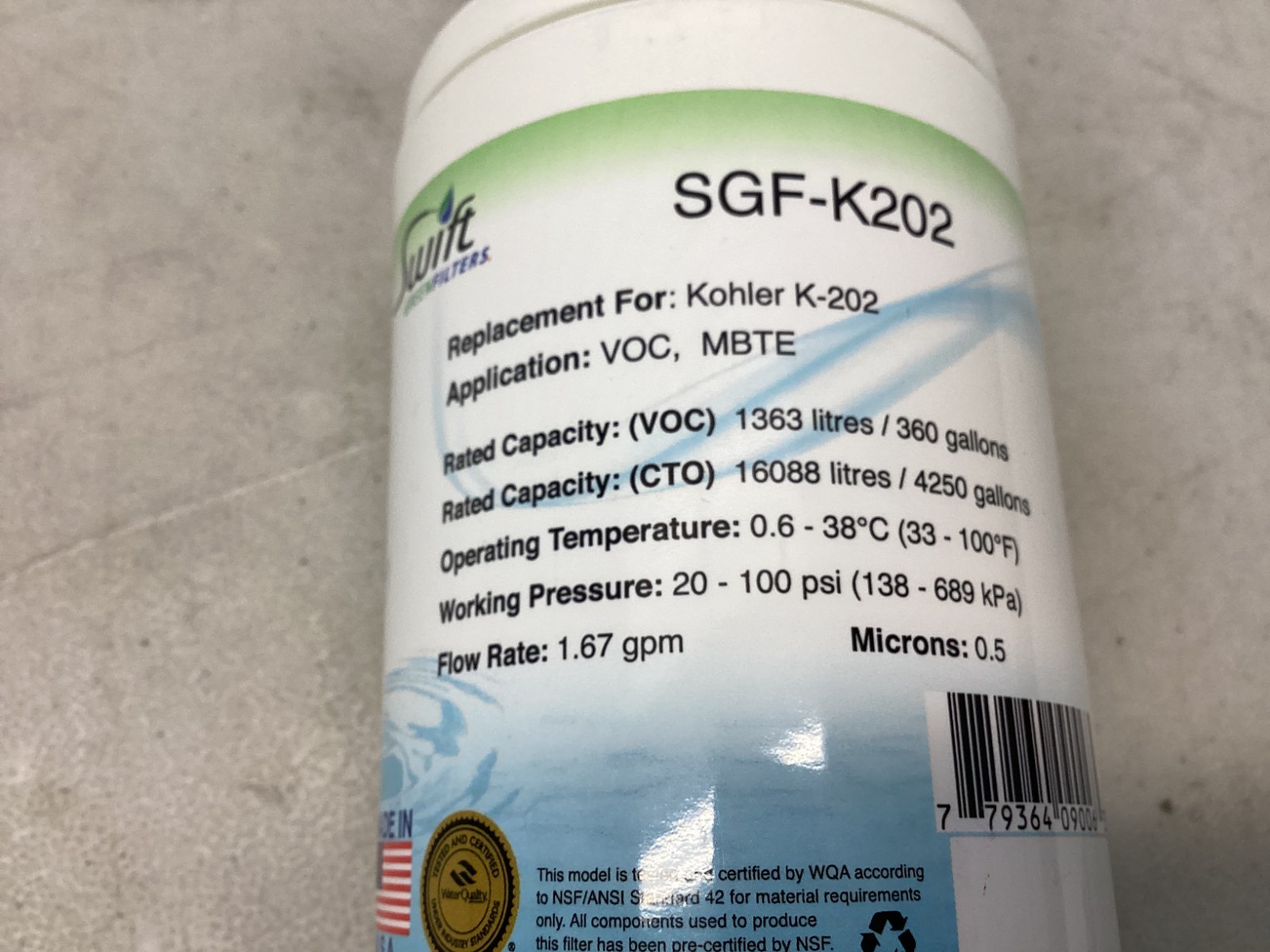 Swift Green Filters SGF-K202 Replacement Commercial Water Filter Cartridge