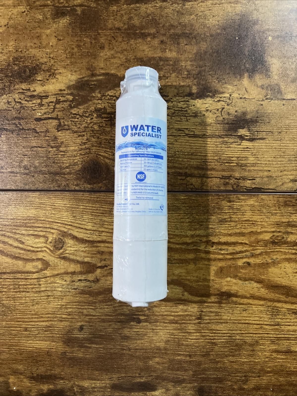 Water Specialist WS627B Water Filter, Replacement For Samsung DA29-00020B