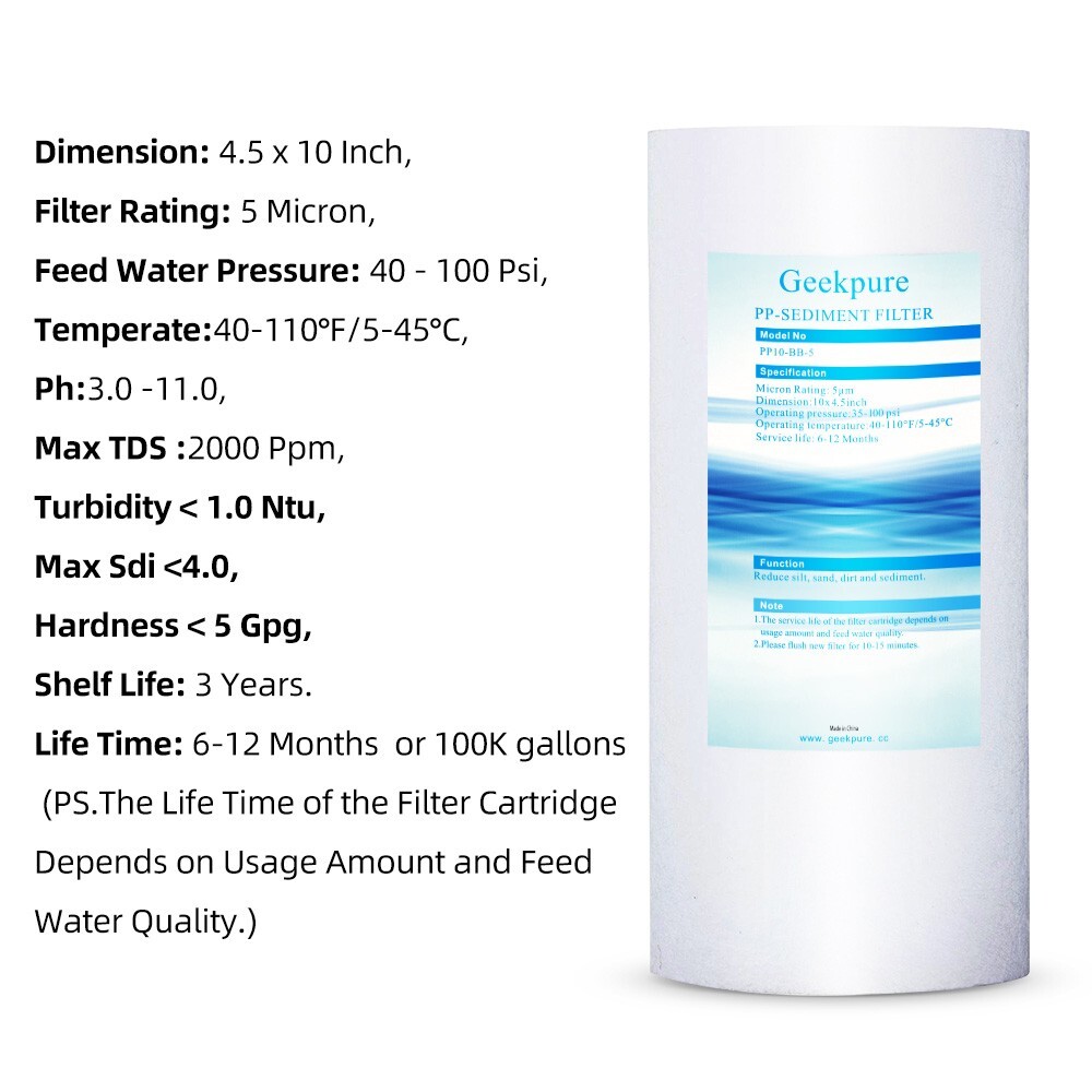 2 Stage Whole House Water Filter System with 10 Inch Housing-1 Inch In&Out