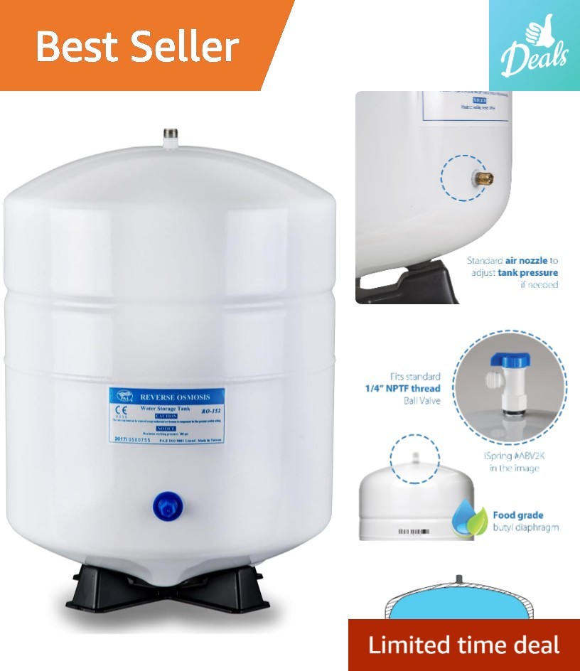 White 5.5 Gallon Pre-Pressurized Water Storage Tank – Ideal for Home RO Systems