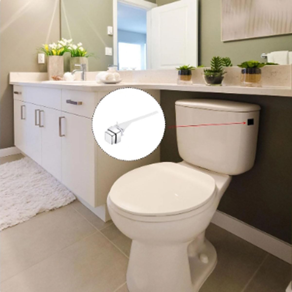 1 PCS Push-Button Toilet Flush Kit Side Mount Handle Trip Lever Water Tank