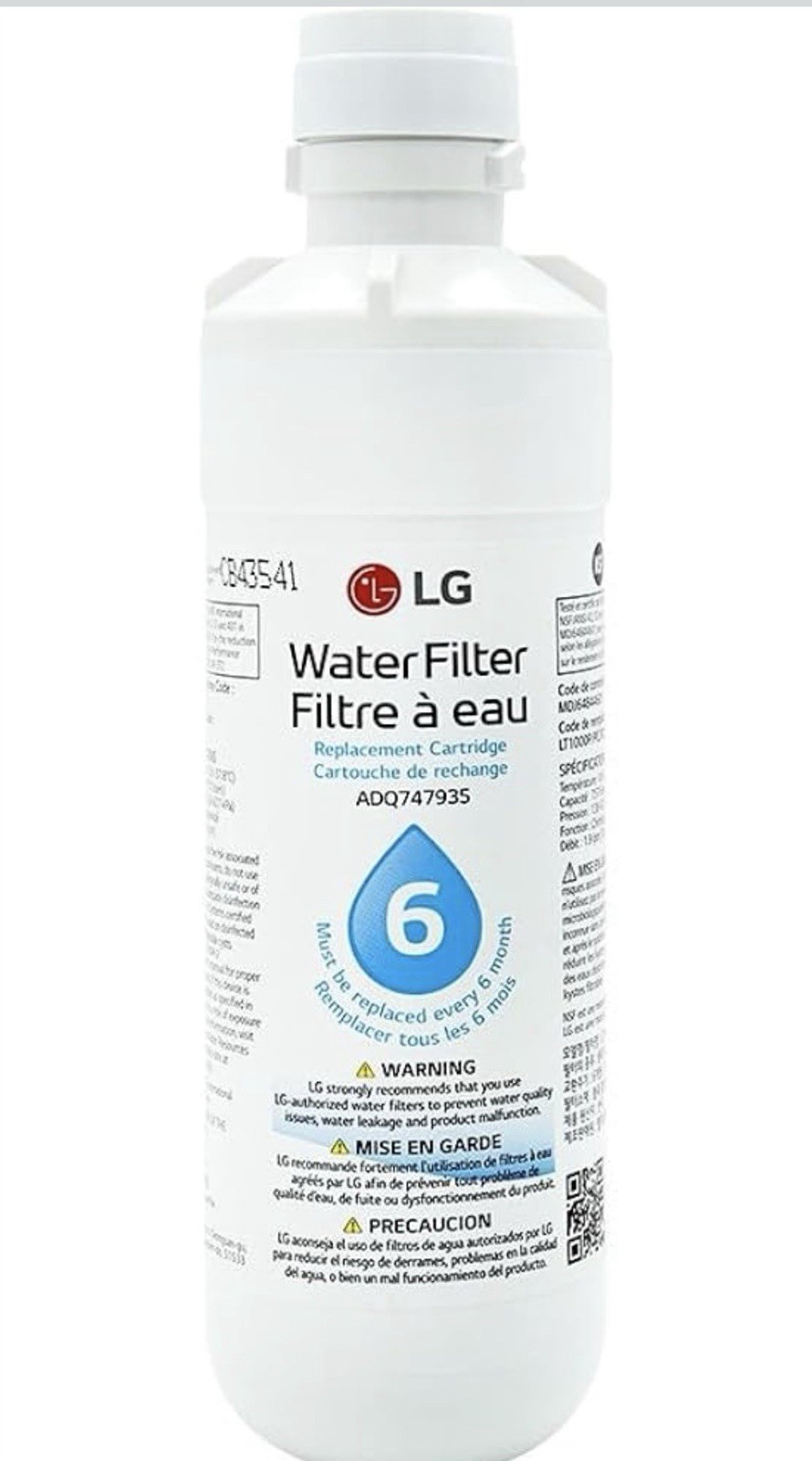 LG LT1000P2 6-Month / 200 Gallon Refrigerator Replacement Water Filter, Qty of 2