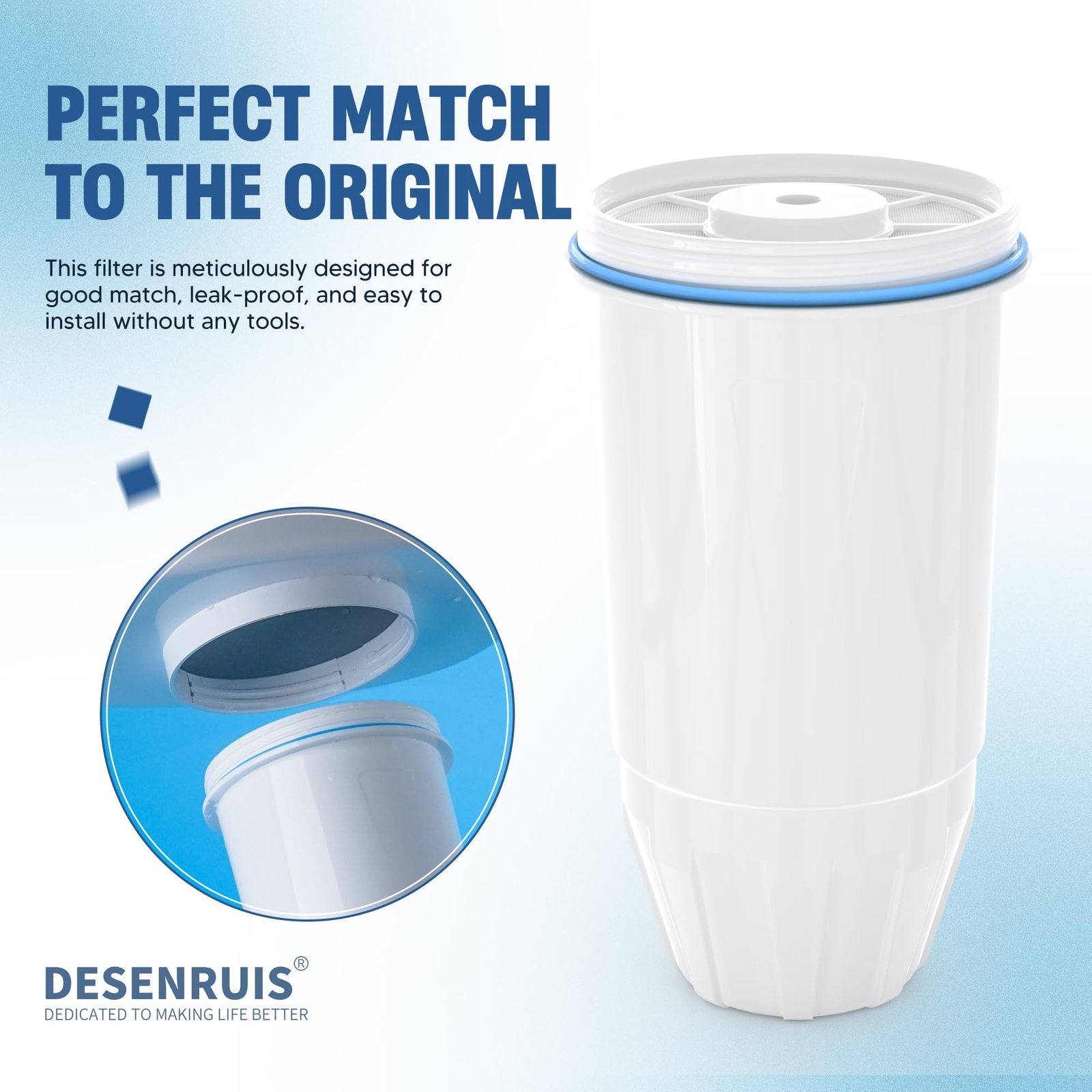 Water Filter Compatible with Zero Pitcher and Dispenser ZR-001 ZR-017 ZR-004 …