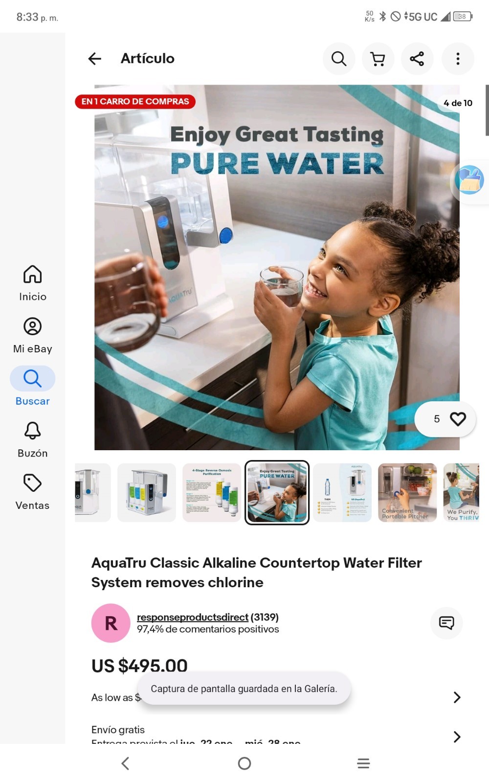 Aquatru 4-Stage Countertop Wifi Water Filter AT2050 NO FILTERS INCLUDED