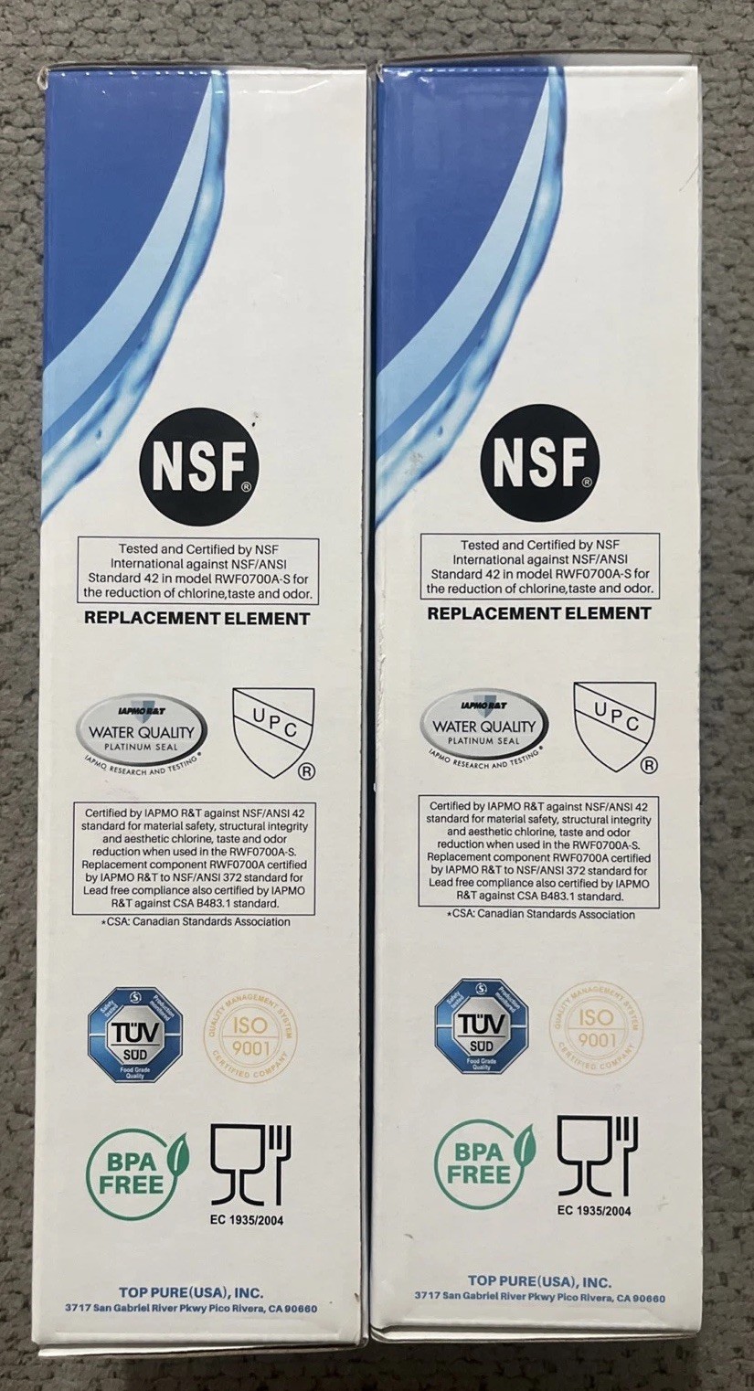 2 PK ICEPURE RWF4700AC LG & KENMORE Fridge Water Filter Replacement