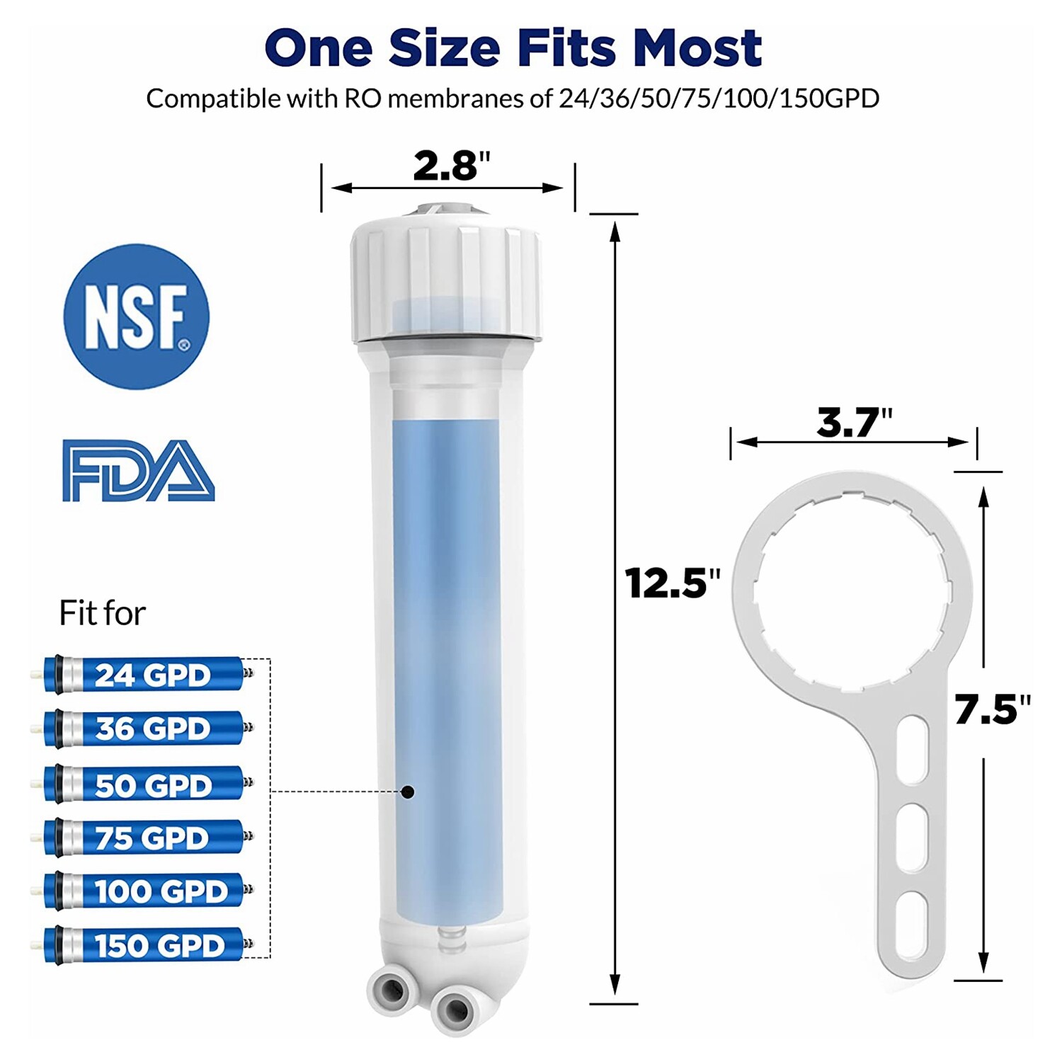 150 GPD RO Membrane Maple Syrup Reverse Osmosis System Water Filter Housing Kit