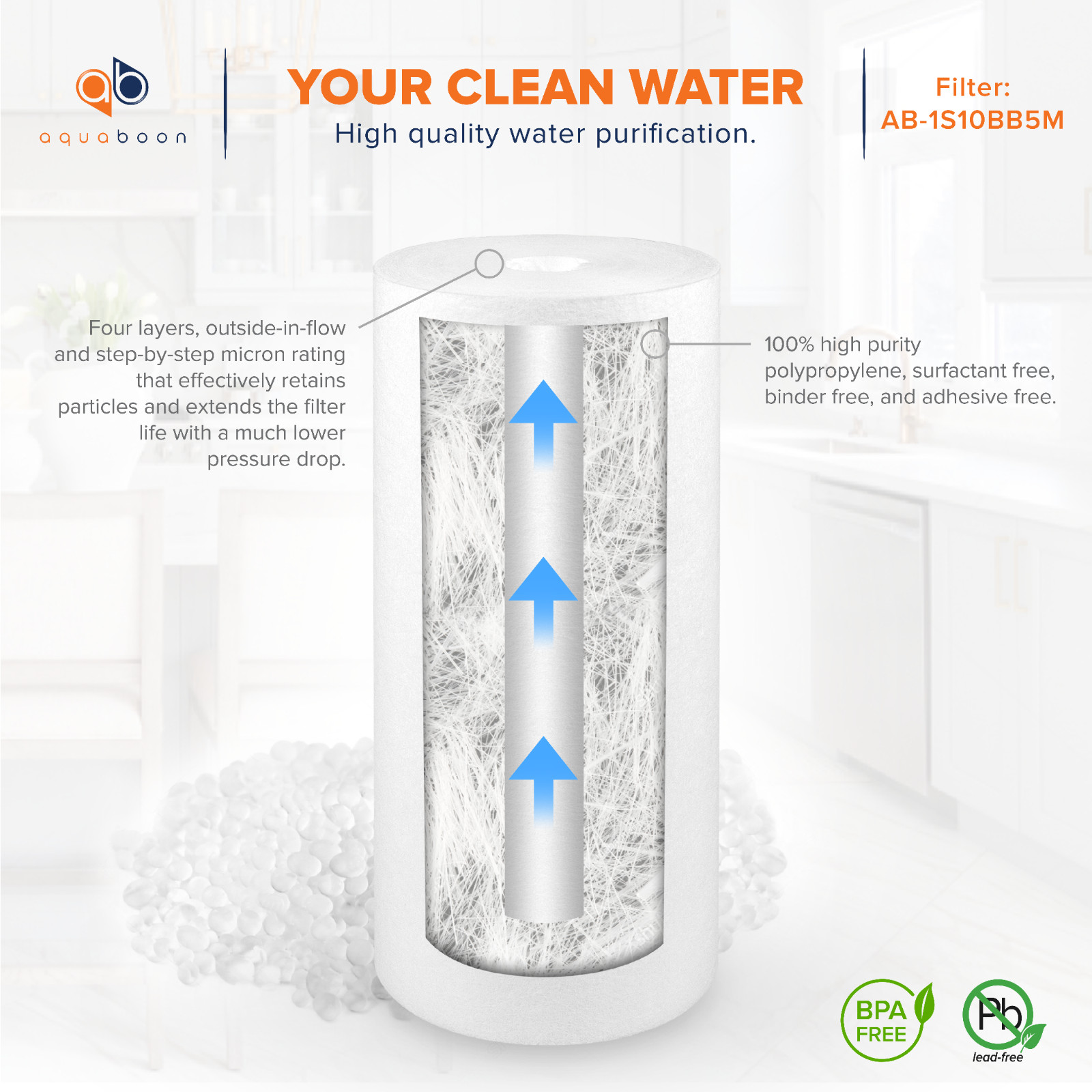 3 Stage Big Blue 10″ Whoe House System 1″ Port + Carbon Block+Sediment Filters