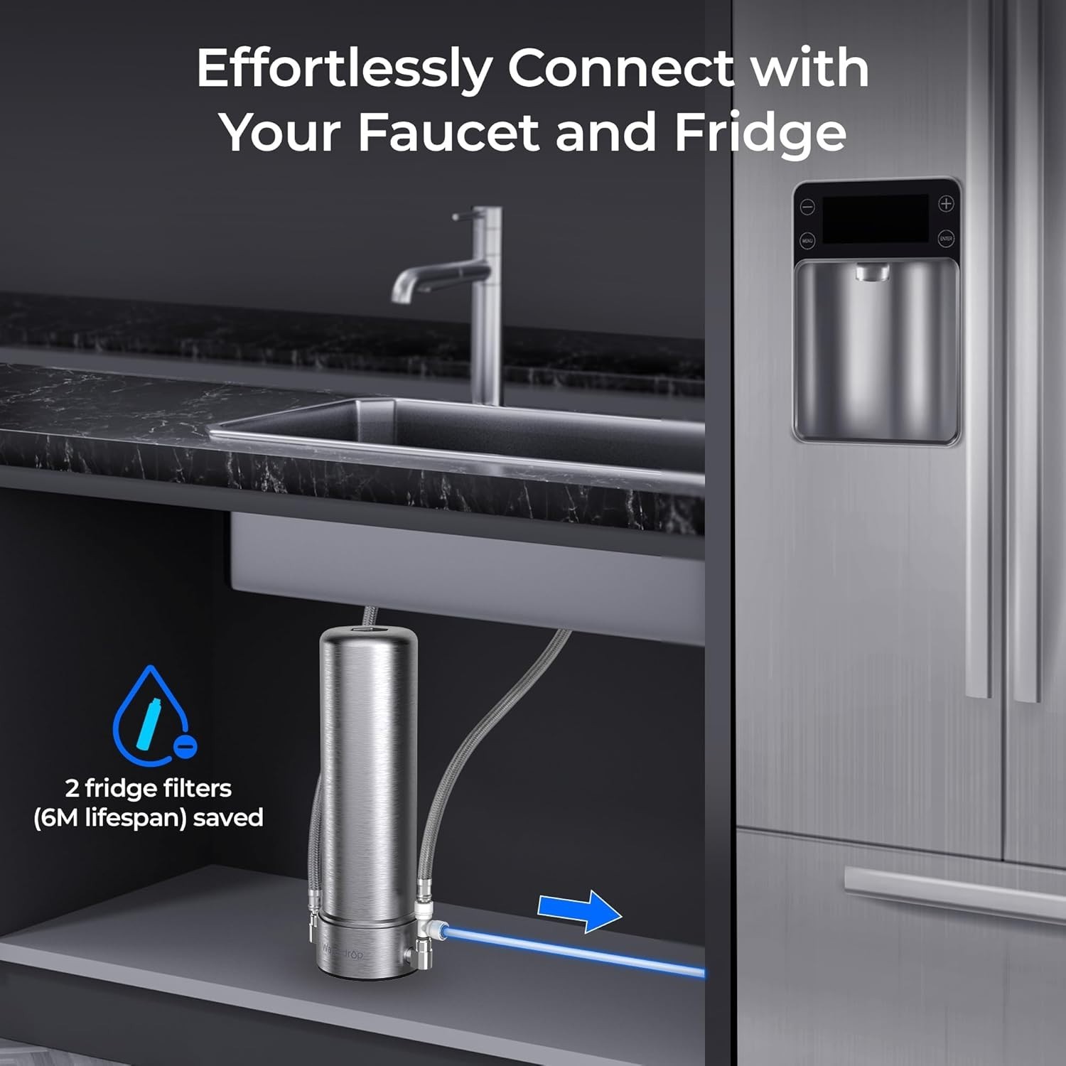 Waterdrop AP13 Under Sink Water Filter and Refrigerator Water Filter 2-in-1