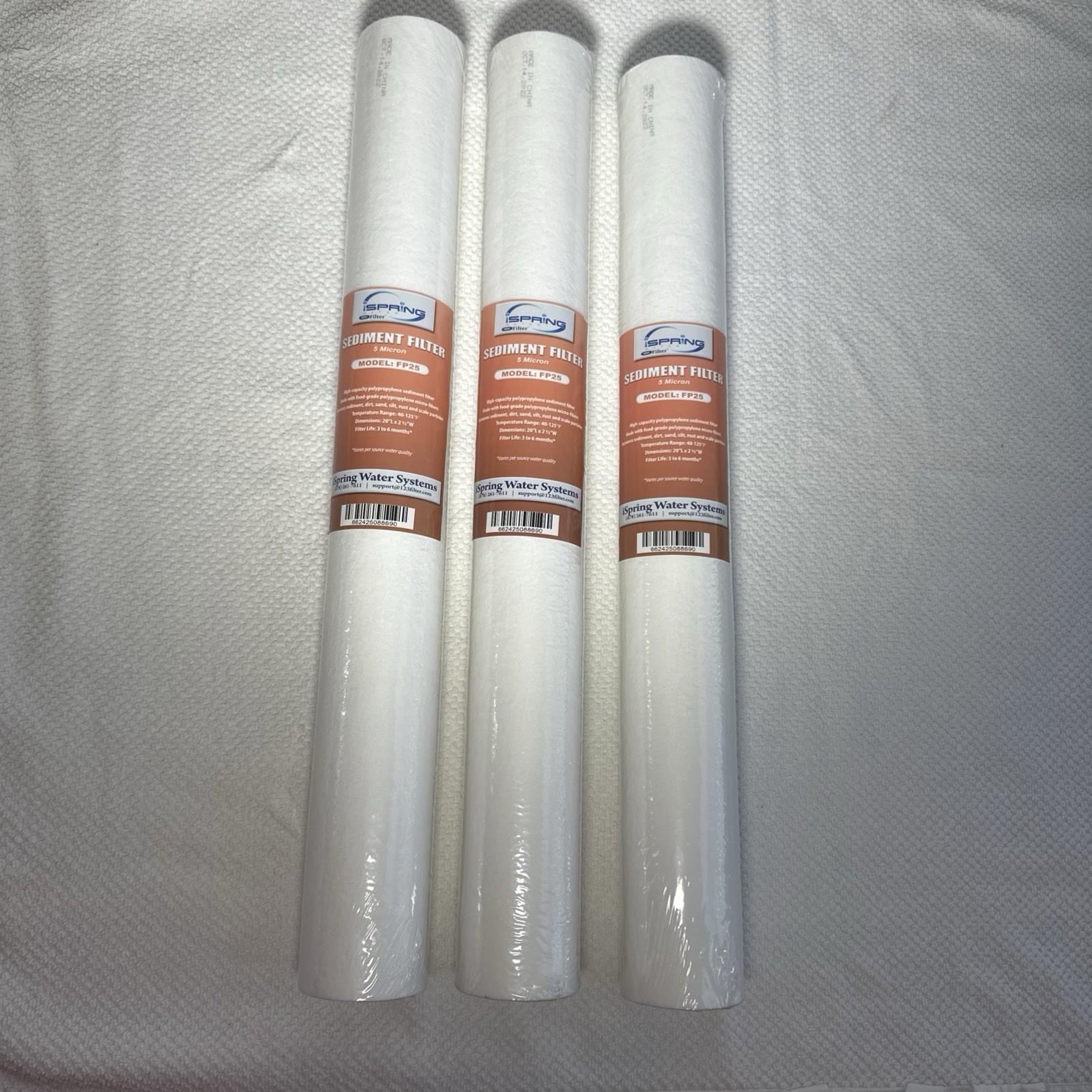 iSpring Sediment Filter FP25 3 Pack- 5 Micron 20 X 2 1/2 (20″x2.5″) Ships Free