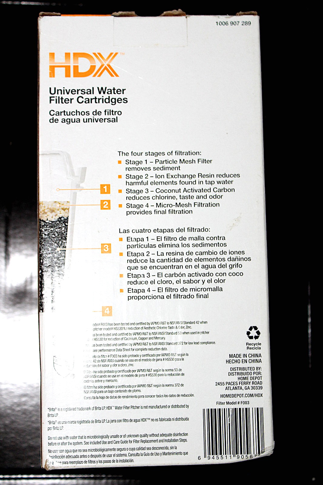 Compatible W/ Brita Pitchers 8-Pack Universal Water Filter Cartridges HDX F003