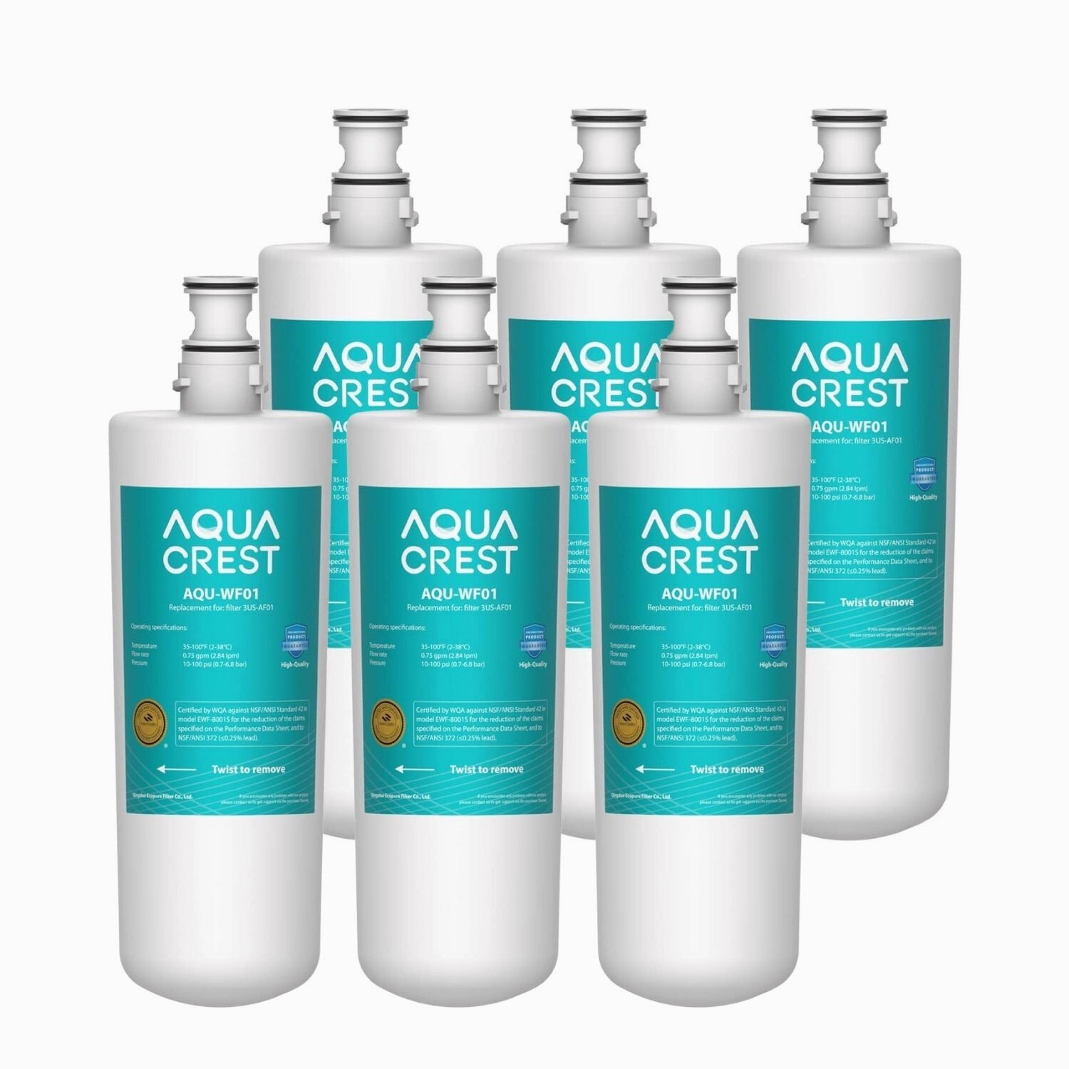 AQUA CREST Under Sink Water Filter, 3US-PF01, Replacement for 3US-MAX-F01H(6)