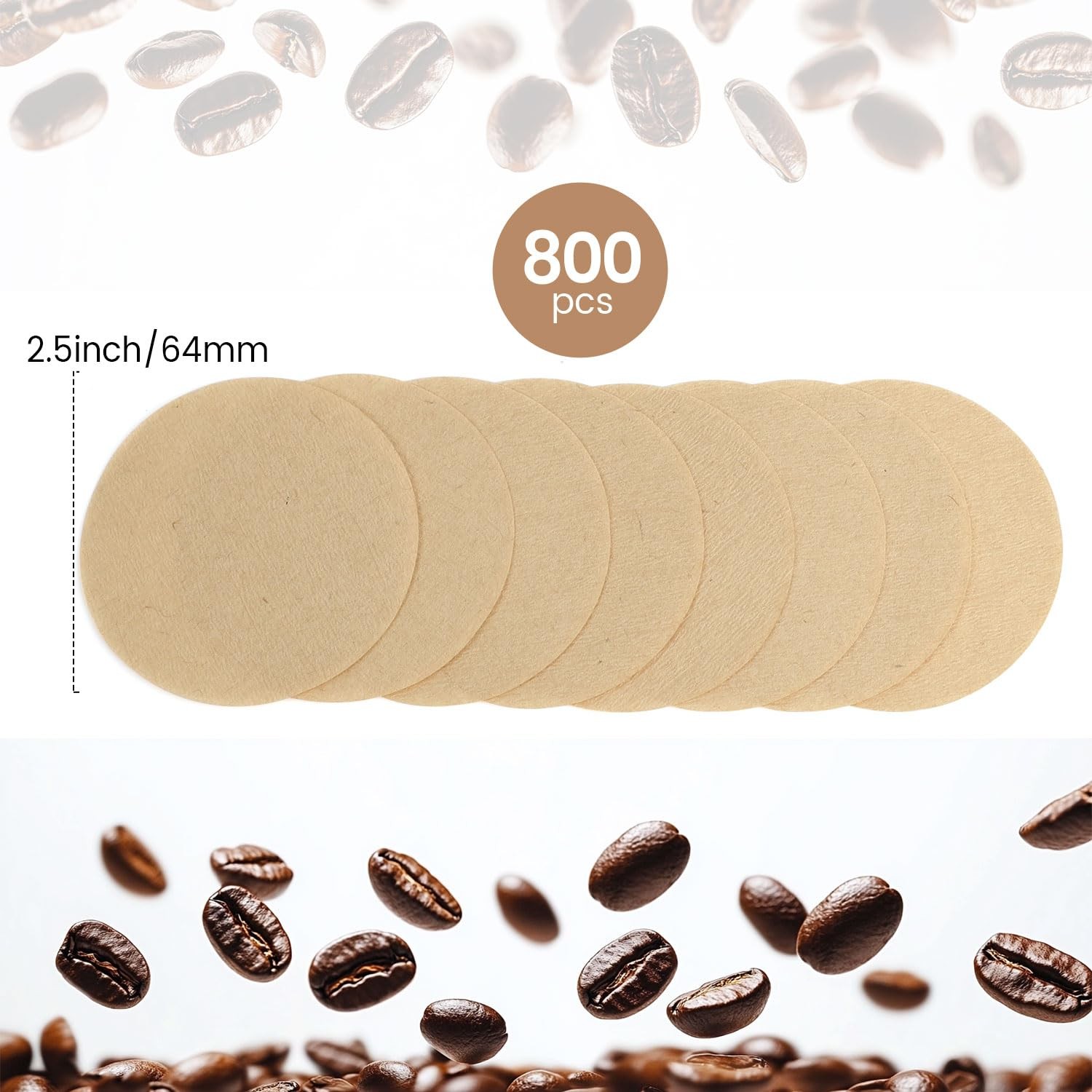 Replacement Coffee Filters Clinuse 800 Count, 2.5 inch, Primary Color