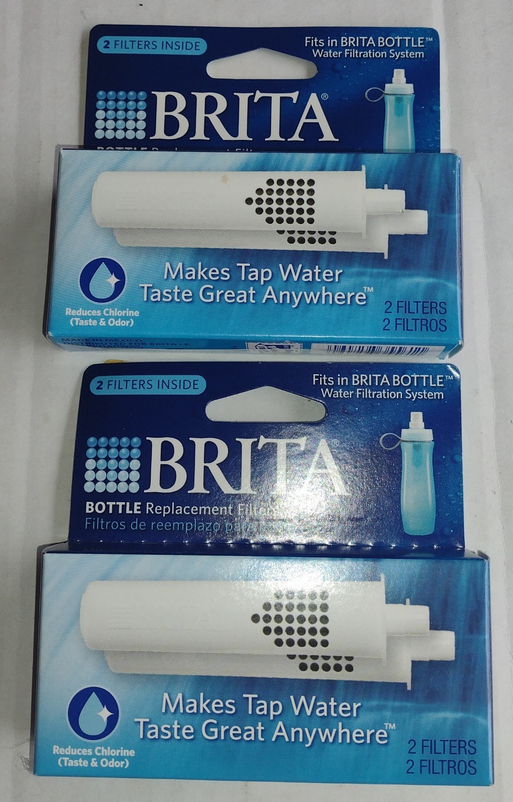 Brita Bottle Replacement Filters, 2 Packs With 2 Filters In Each Pack. NEW