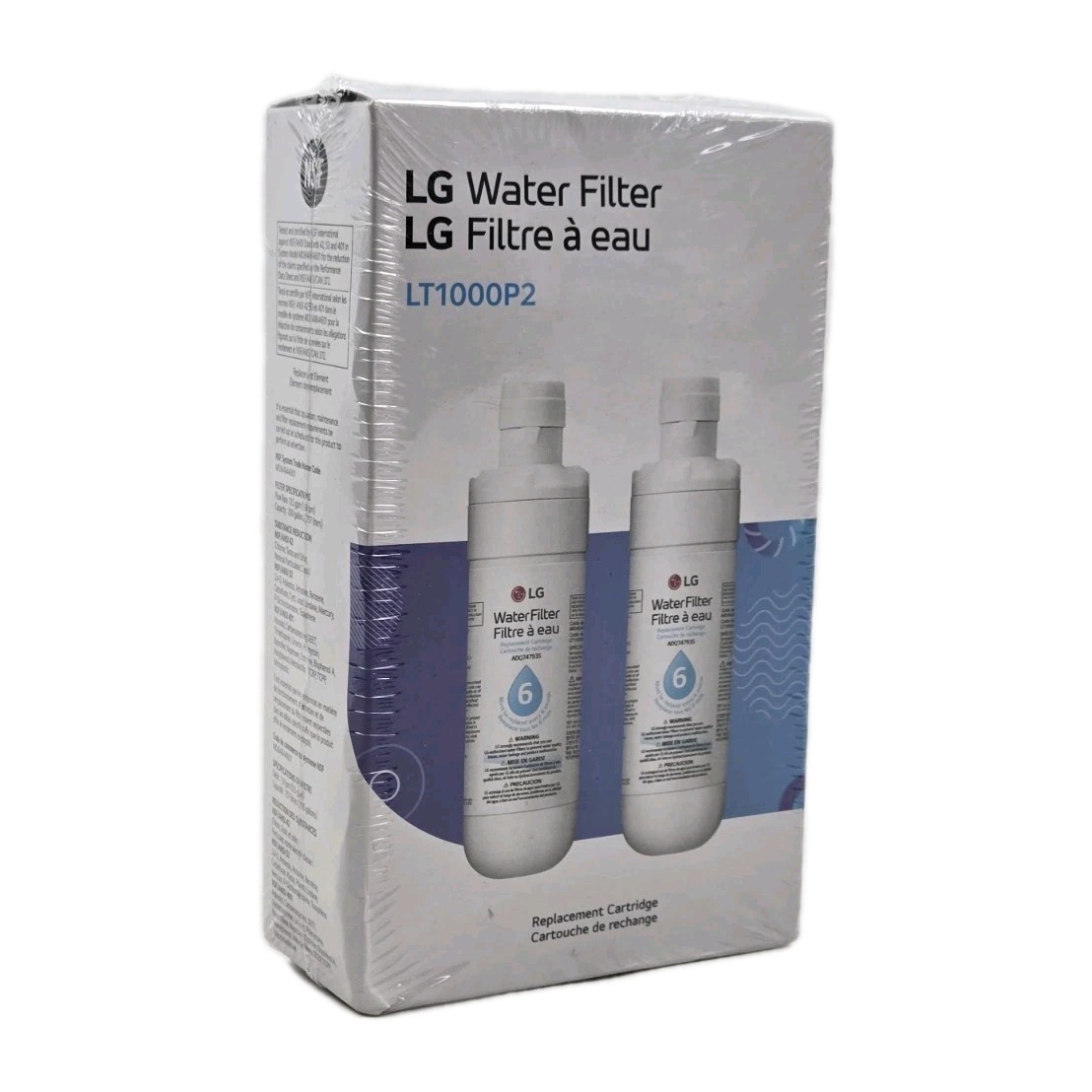 LG LT1000P2 6-Month / 200 Gallon Refrigerator Replacement Water Filter 2 Pack