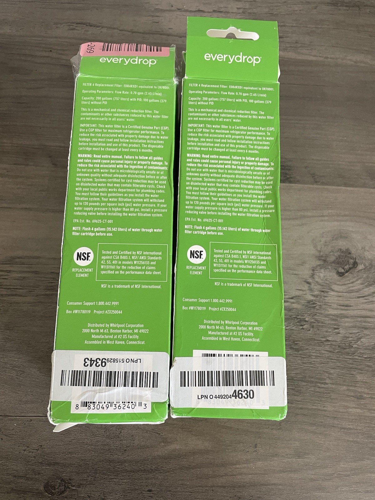 2 Pack NEW EveryDrop EDR4²RXD1 Filter 4 9084 Refrigerator Filter