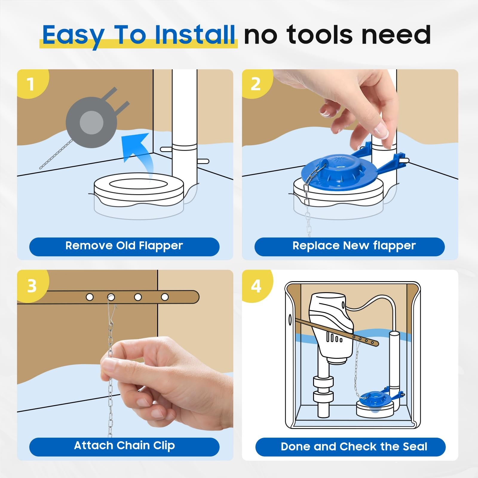 Universal Toilet Flapper Replacement Kit: 2 Inch Toilet Tank Flapper 2 Stainl…