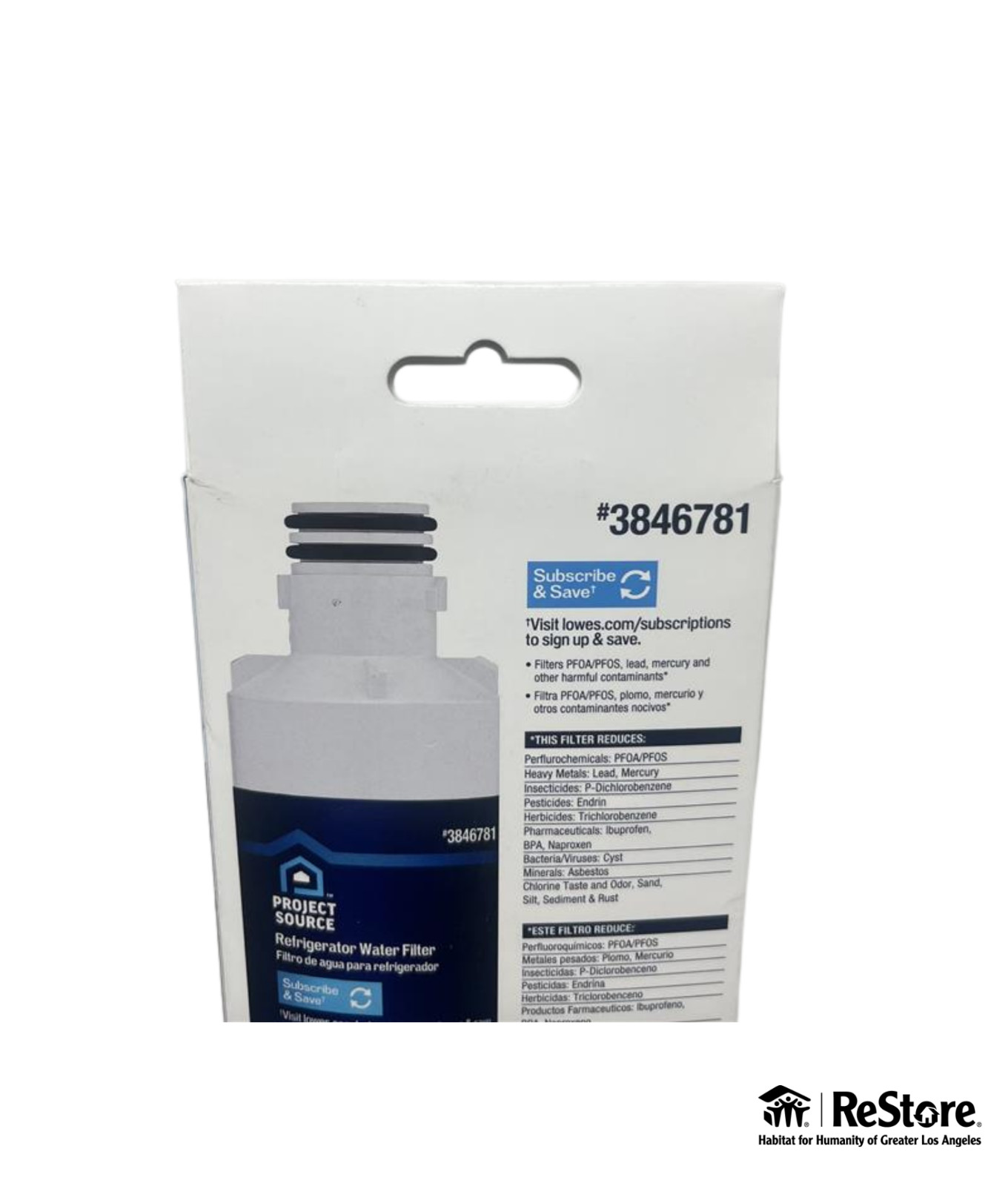 Project Source Twist-in Refrigerator Water Filter L-5-2 Fits LG LT1000P 2 -Pack