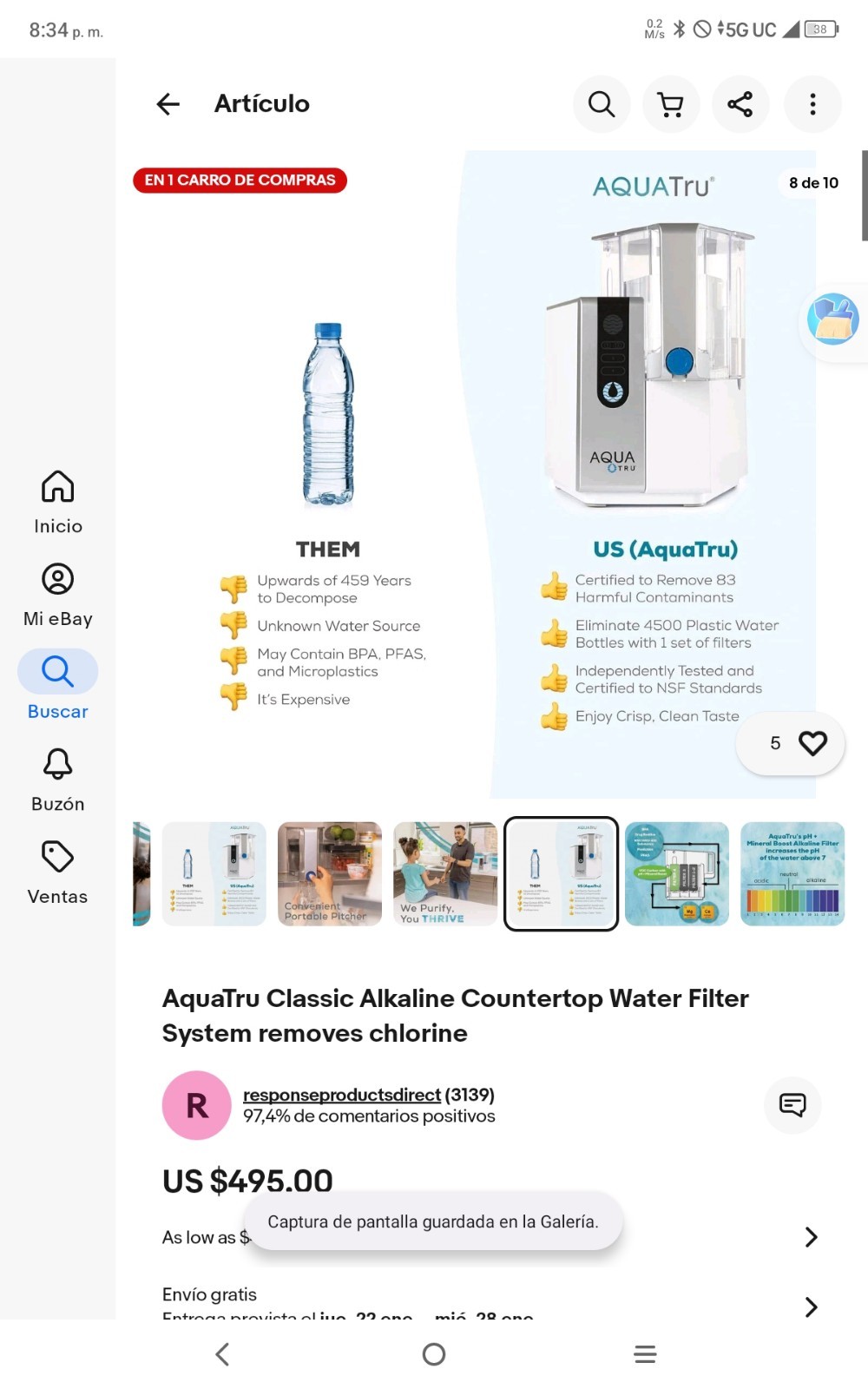 Aquatru 4-Stage Countertop Wifi Water Filter AT2050 NO FILTERS INCLUDED