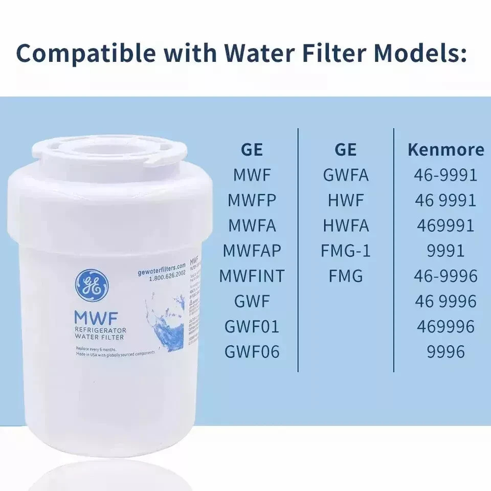 3 Pack GE MWF GWF 46-9991 MWFP Smart water Fridge Water Filter