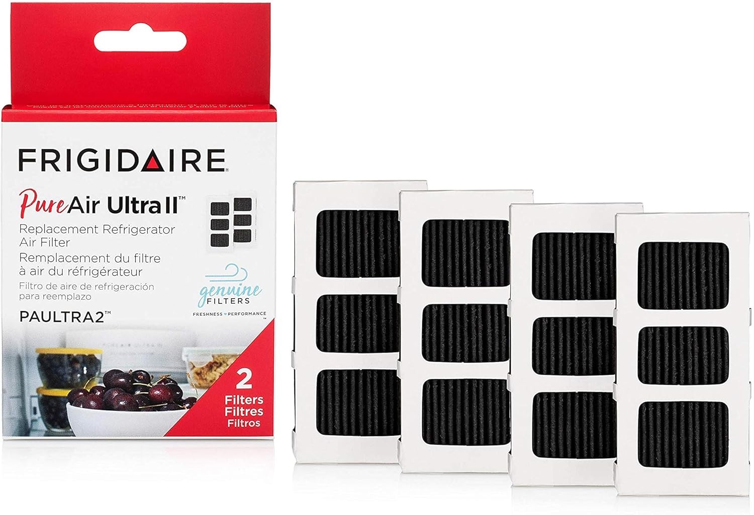 2X Replacement Refrigerator Air Filter Frigidaire PAULTRA2-2PK PureAir Ultra II