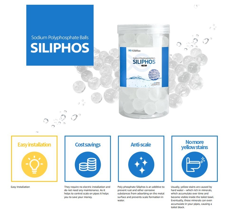 Sodium Polyphosphate Balls (SILIPHOS) 1kg (2.2lb)