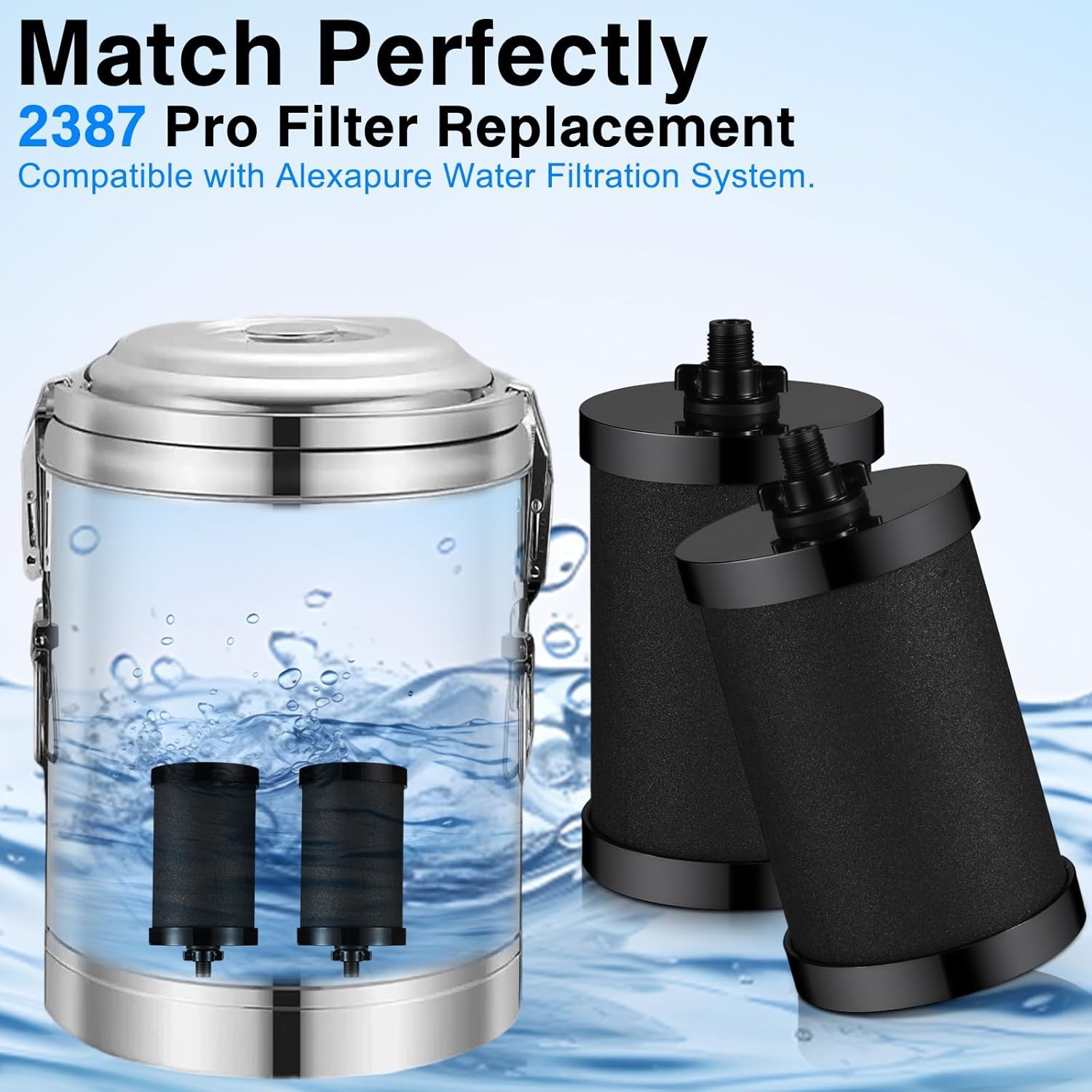 2 Pack 2387 Pro Water Filter Replacement for Alexapure Pro System