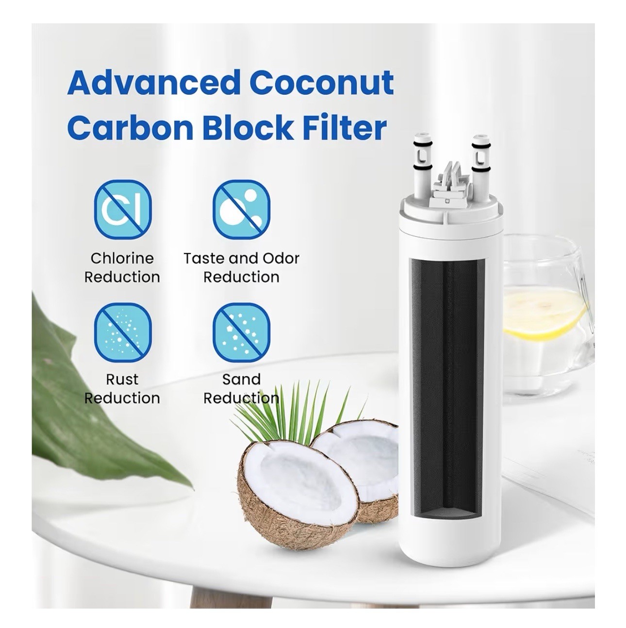 3pk HARPRAIT Water Filter for Frigidaire WF3CB, Cocunut Carbon Filter NEW-OPEN