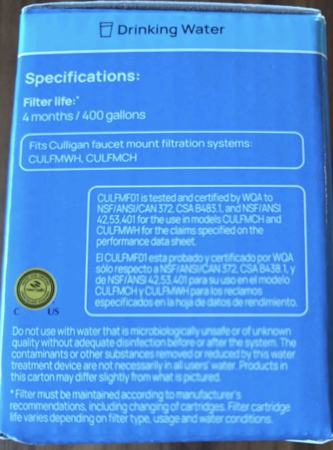 CULFMF01 Water Filter for Sink Faucet, Reduces Microplastics & 97% of PFOA/PF…