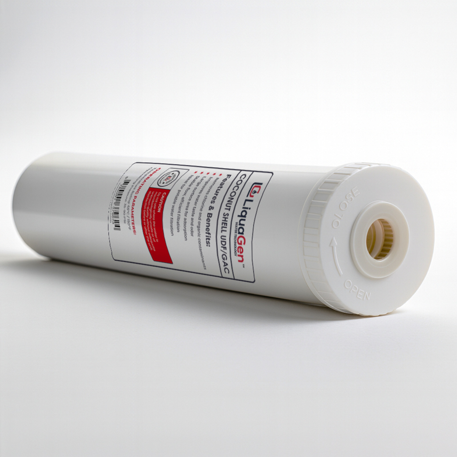 LiquaGen 4.5” x 20” GAC/UDF Filter Cartridge – Chlorine, Taste & Odor Reduction