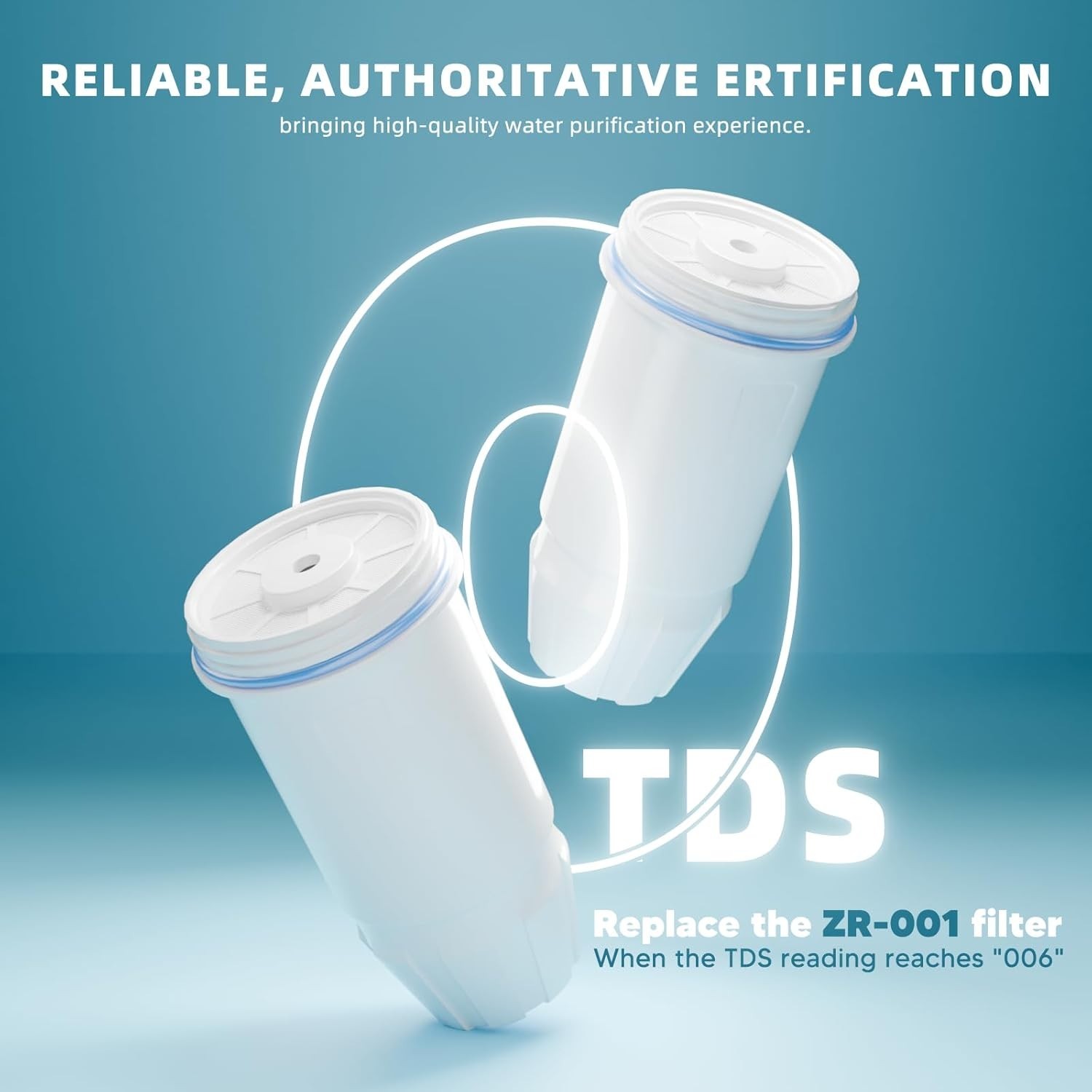 Water Filter Replacement Fit for Zero Pitcher and Dispenser ZR-001 ZR-017