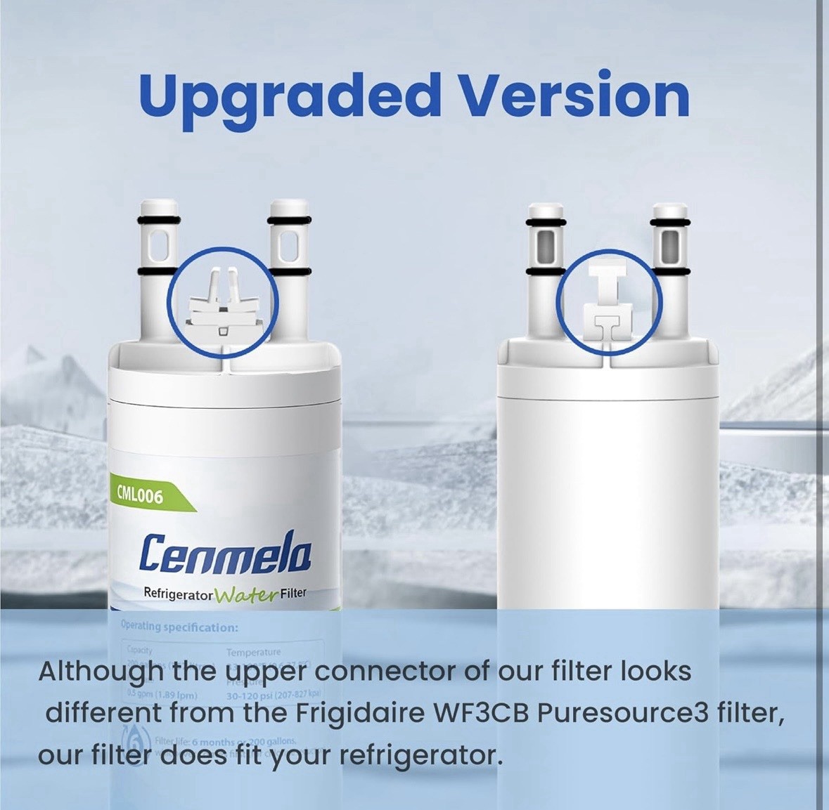 WF3CB Replacement Water Filter, Compatible Frigidaire 3 pack (see Description)