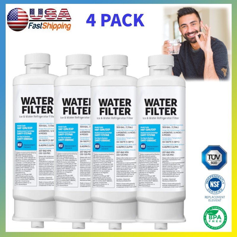 4-PACK For Samsung DA97-17376B HAF-QIN/EXP REFRIGERATOR Water Filter US