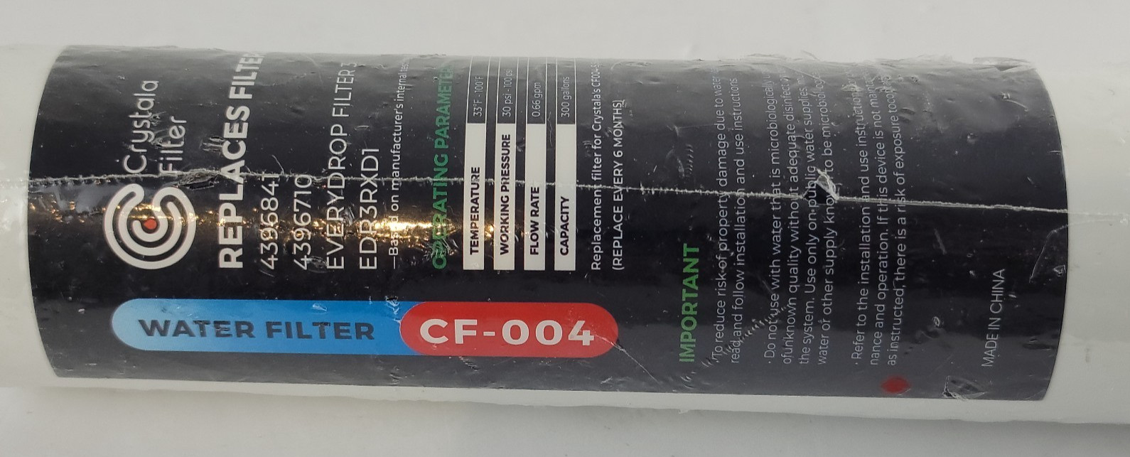 Crystala Filter CF-004 Refrigerator Replaces EDR3RXD1 4396841 4396710 NEW ✅