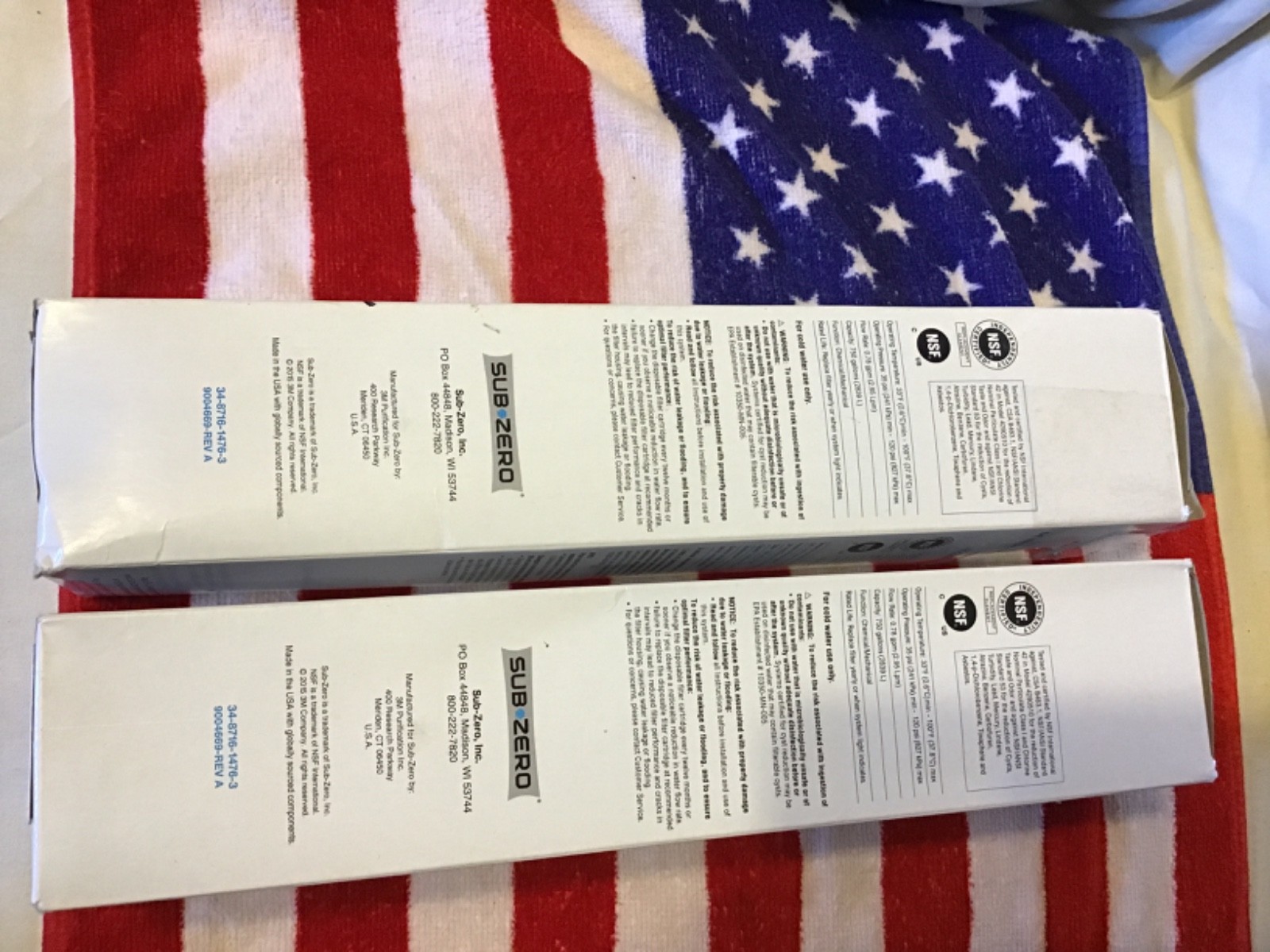 SUB-ZERO 4204490 Refrigerator Water Filters 2 new in Box exc New Sealed