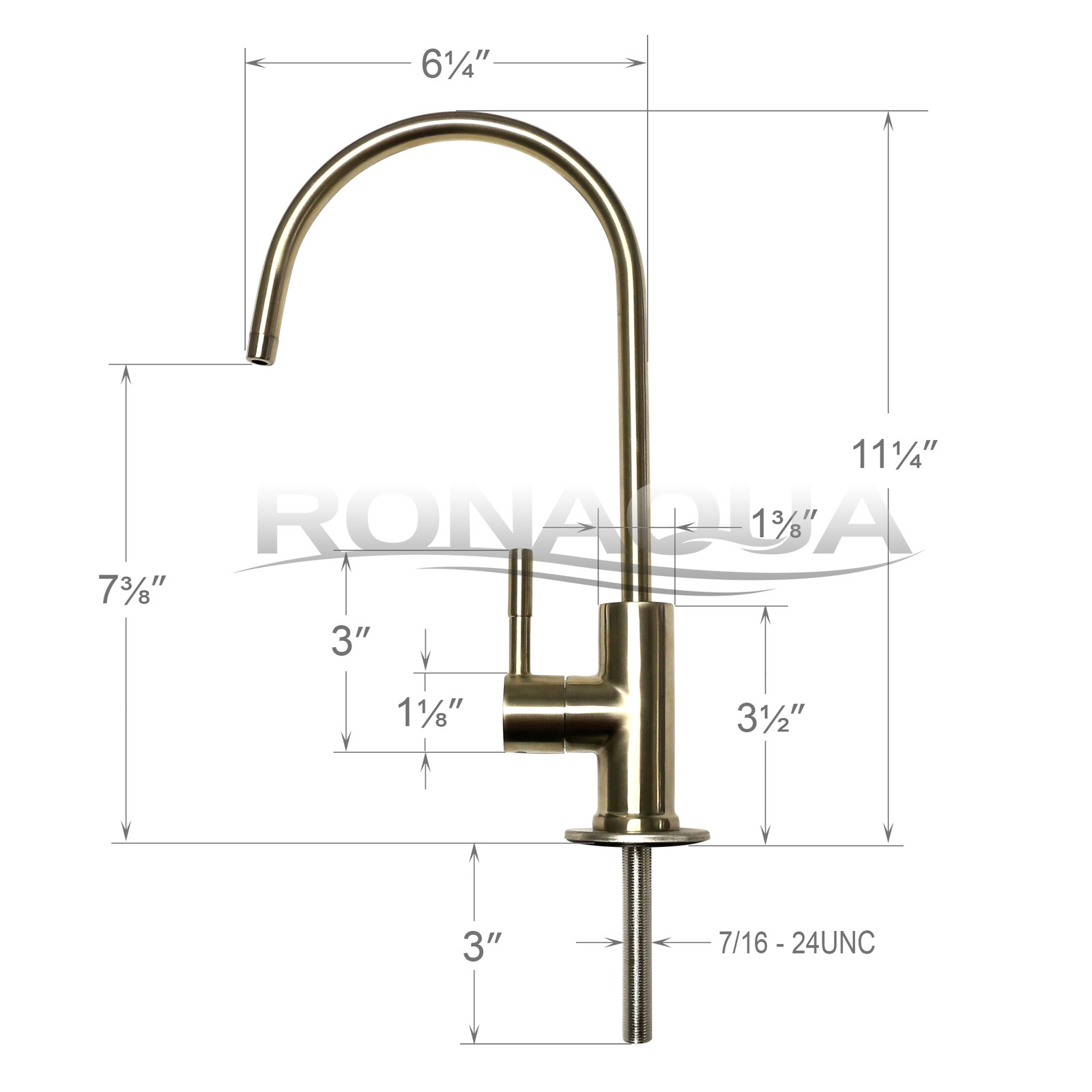 Brushed Nickel Euro Designer RO Water Faucet for Any RO Unit + FREE SHIPPING
