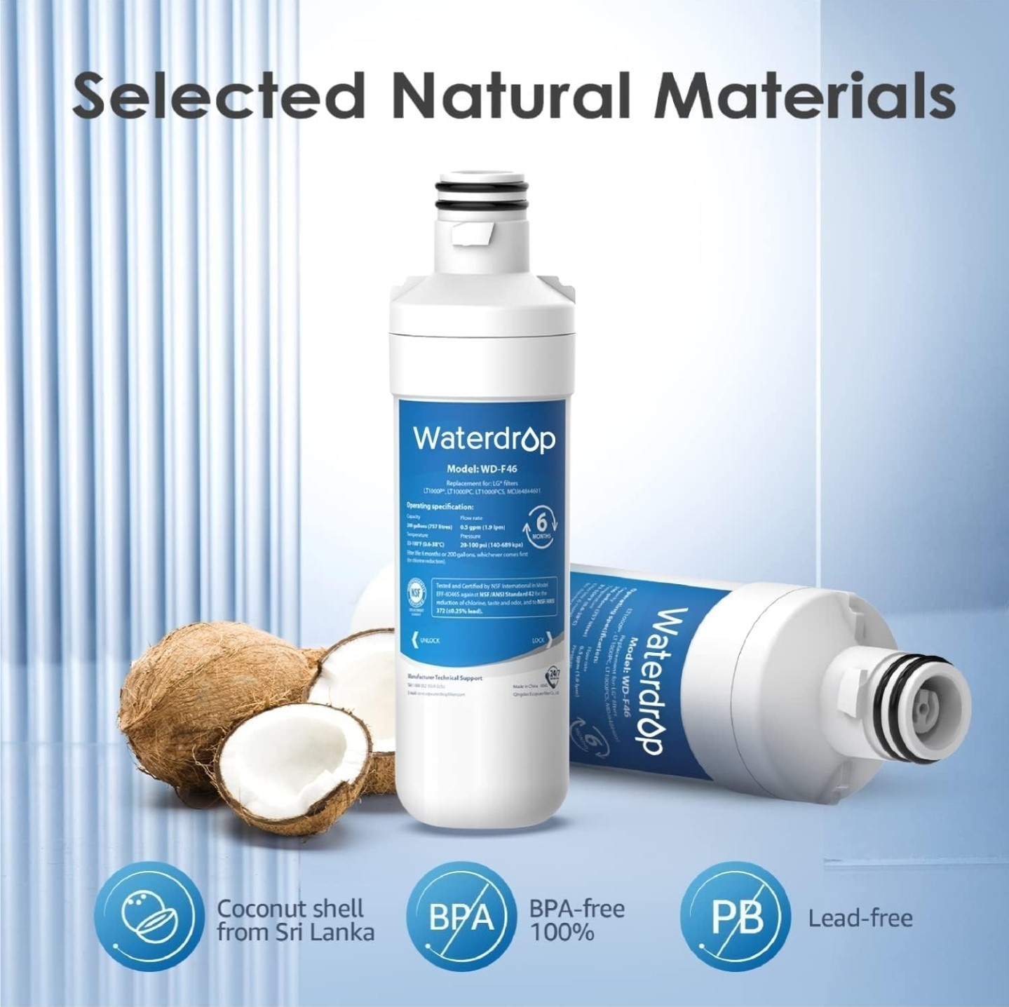 Waterdrop WD-F46 Refrigerator Water Filter NEW
