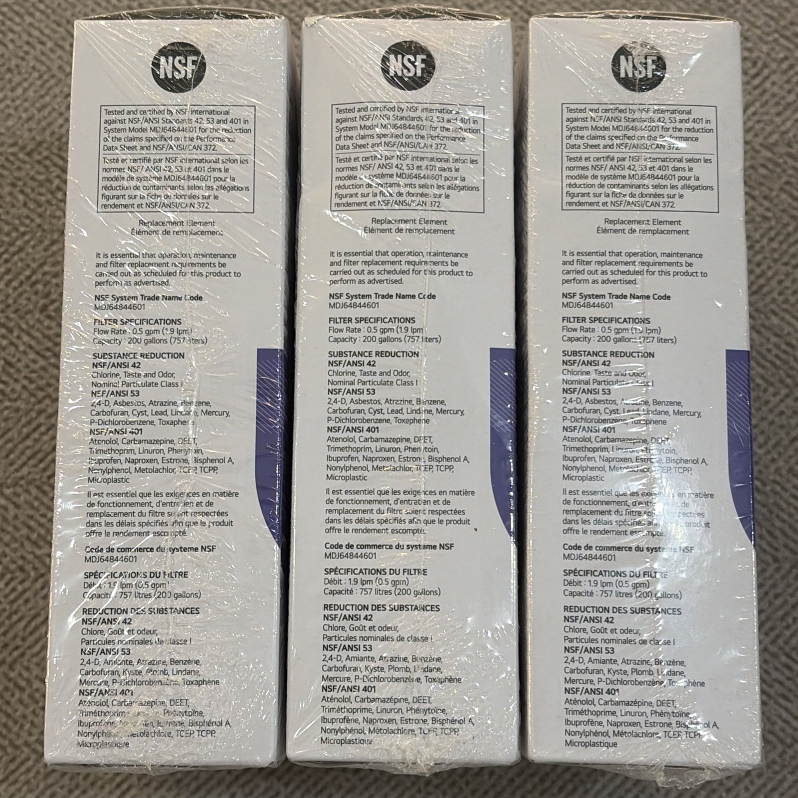 2 Pk X3 (6 Total) Genuine LG LT1000P2 Replacement Water Filters – New, Sealed