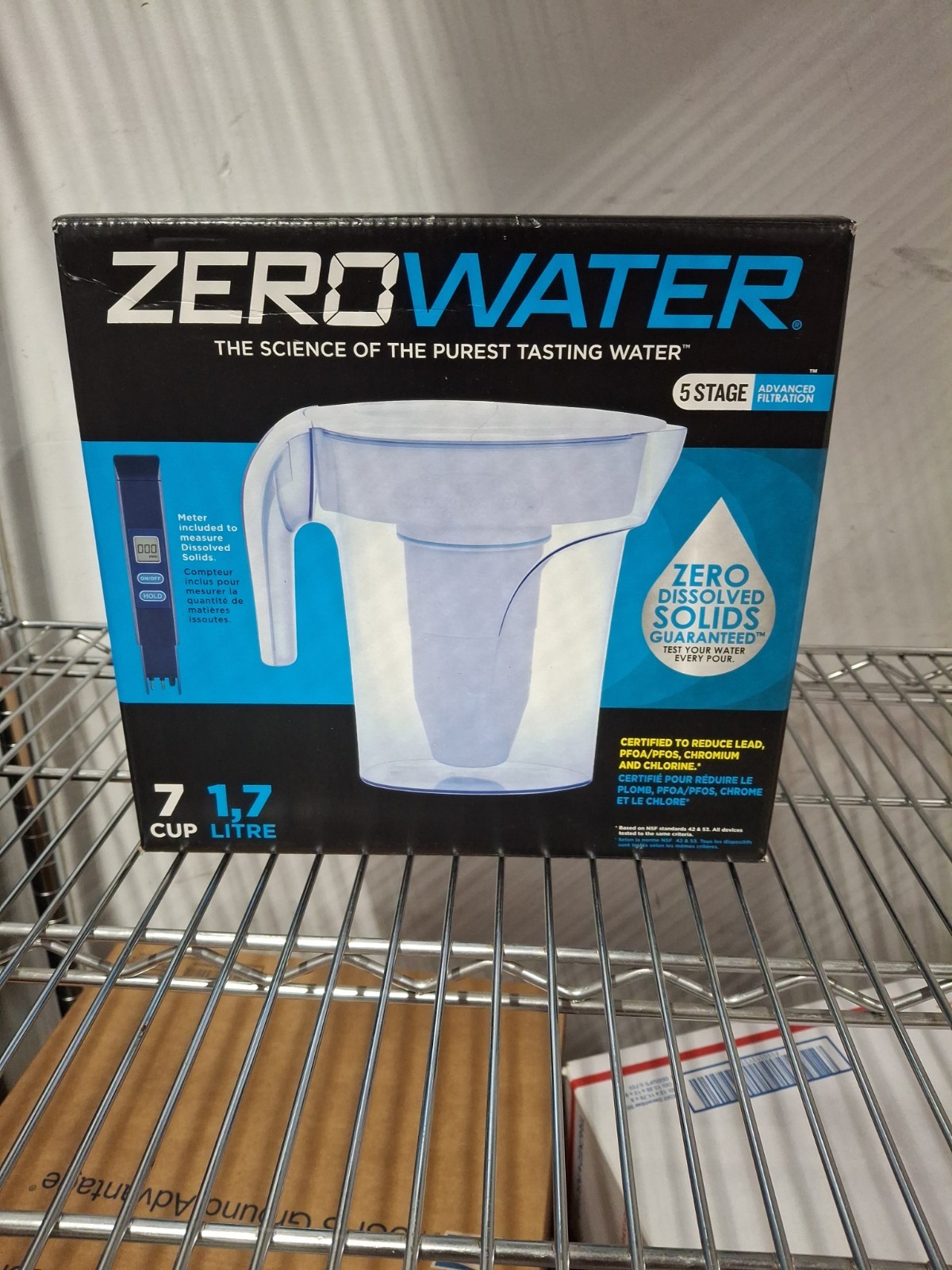 ZeroWater 5 Stage Advanced Filtration 7 Cup Water Pitcher w/Water Quality Meter