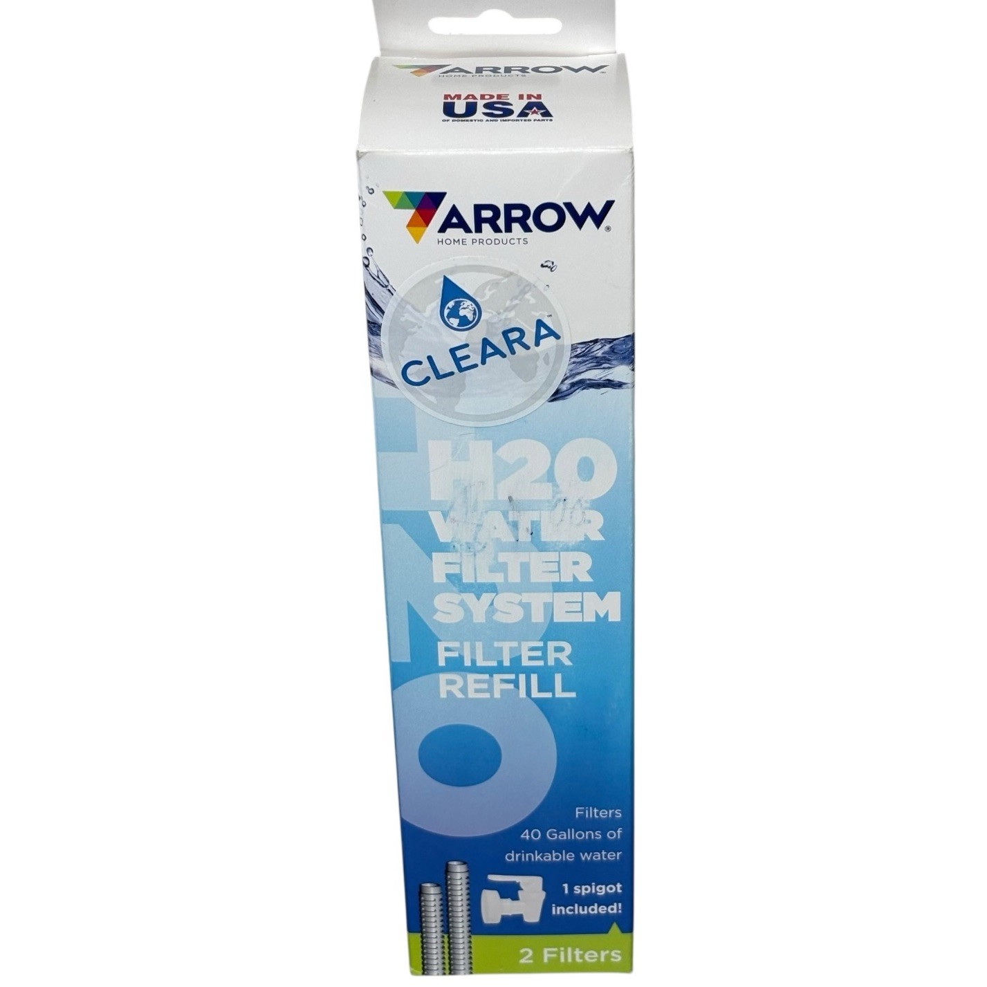 Arrow ClearA H2O Water Filter System Refill 2 Pack + Spigot | 40 Gallon Capacity