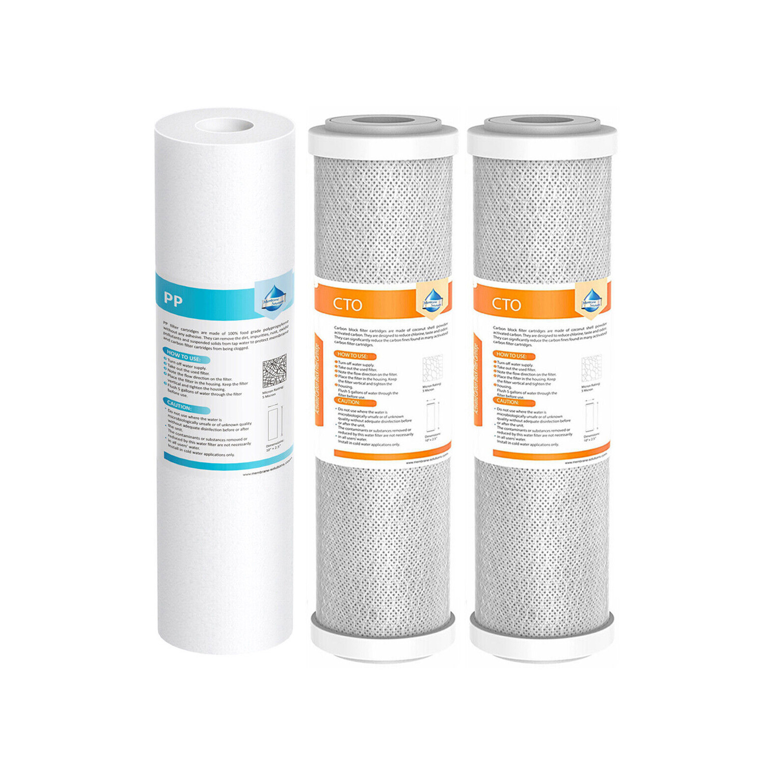 3 Stage Sediment Pre filter Replacement Cartridge Water Filter Set For RO System